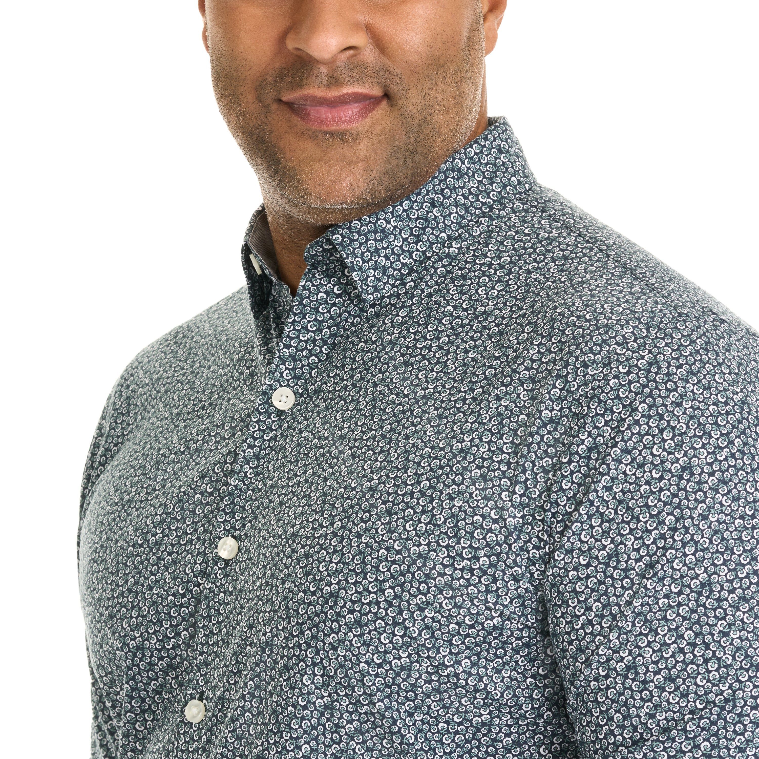 Essential Stain Shield Floral Print Long Sleeve Button Up Top – Big and Tall sold by Van Heusen product image thumbnail 3