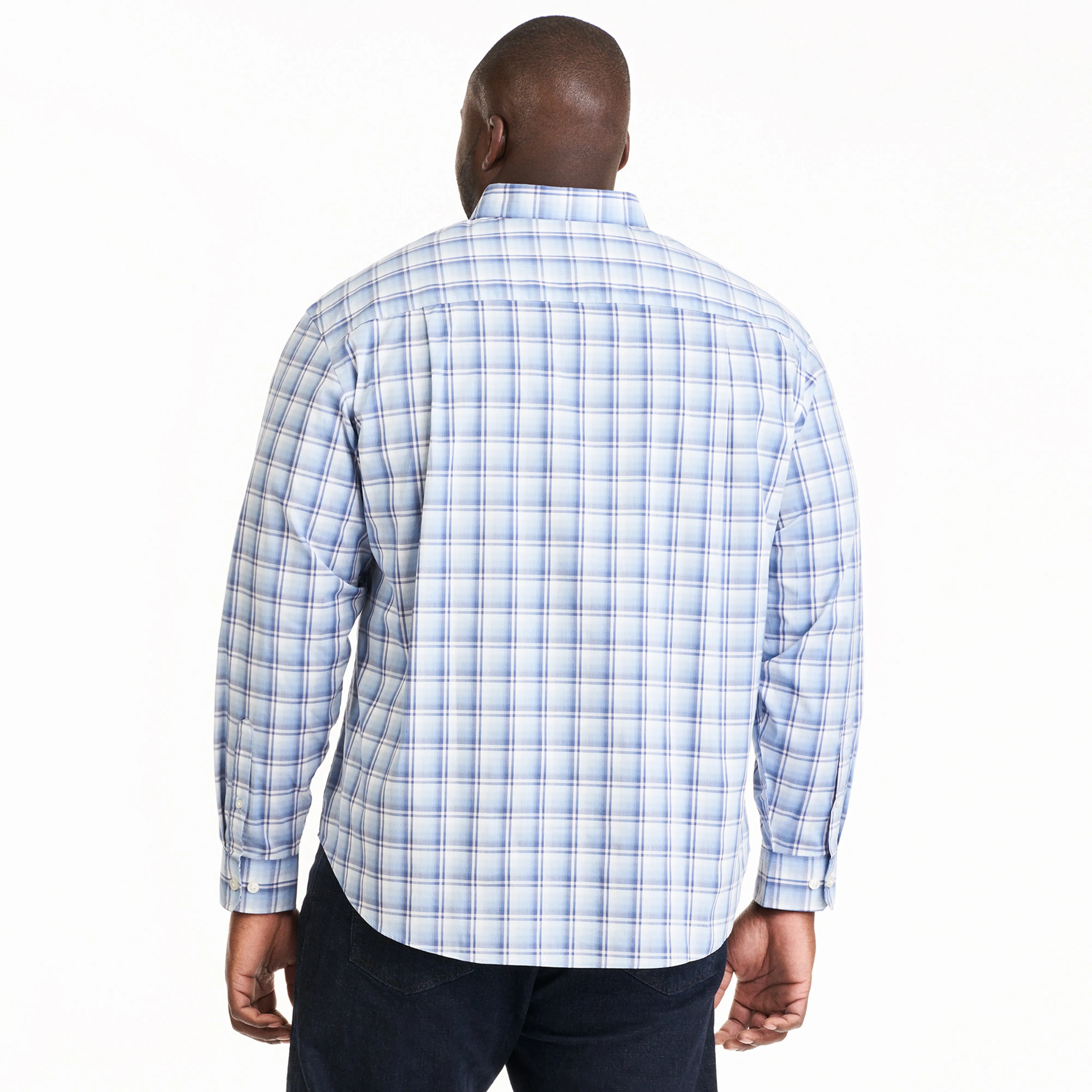 Essential Stain Shield Ombre Plaid Woven Long Sleeve Shirt - Big & Tall sold by Van Heusen product image thumbnail 5