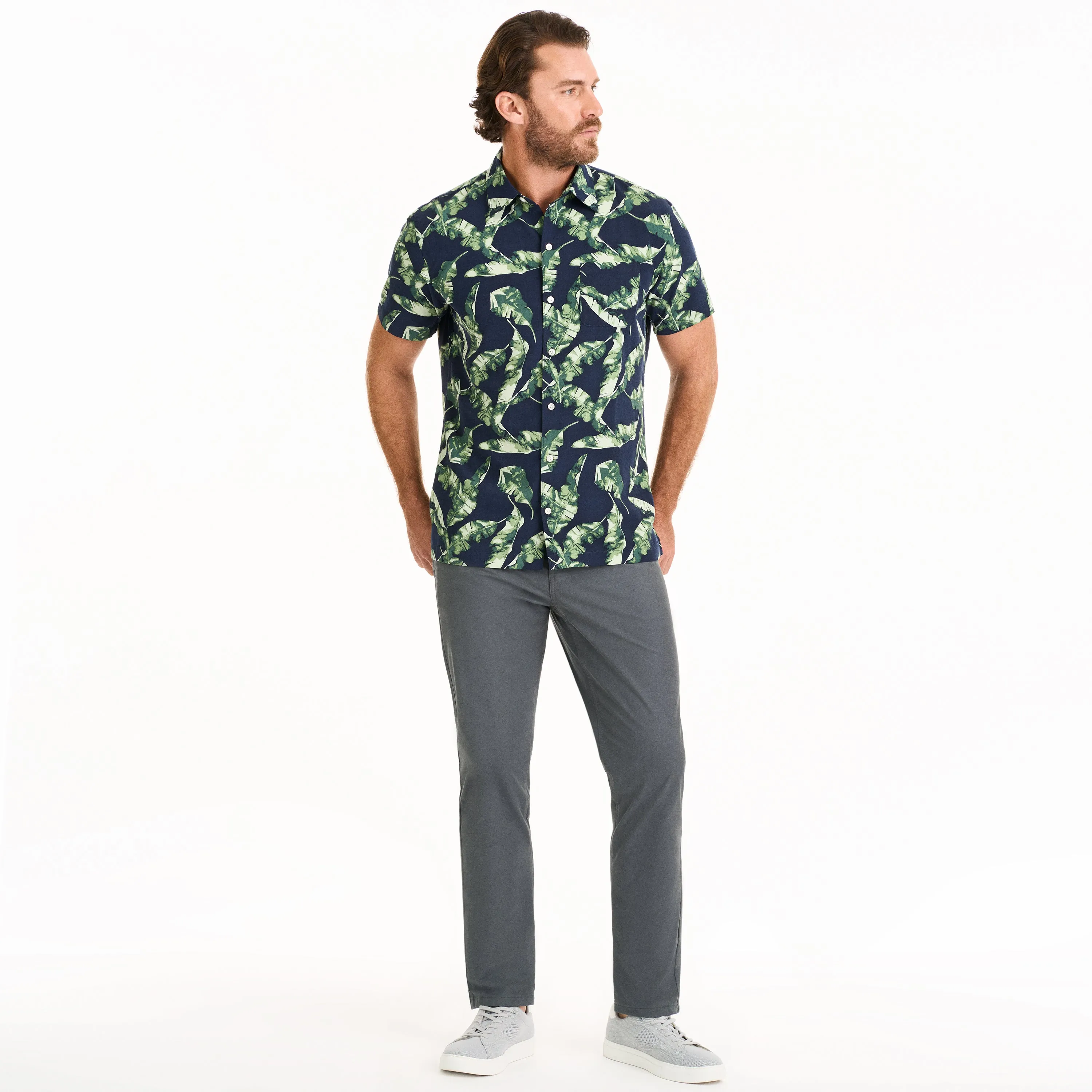 Weekend Water-Color Banana Print Woven Short Sleeve Shirt - Regular Fit sold by Van Heusen product image thumbnail 2