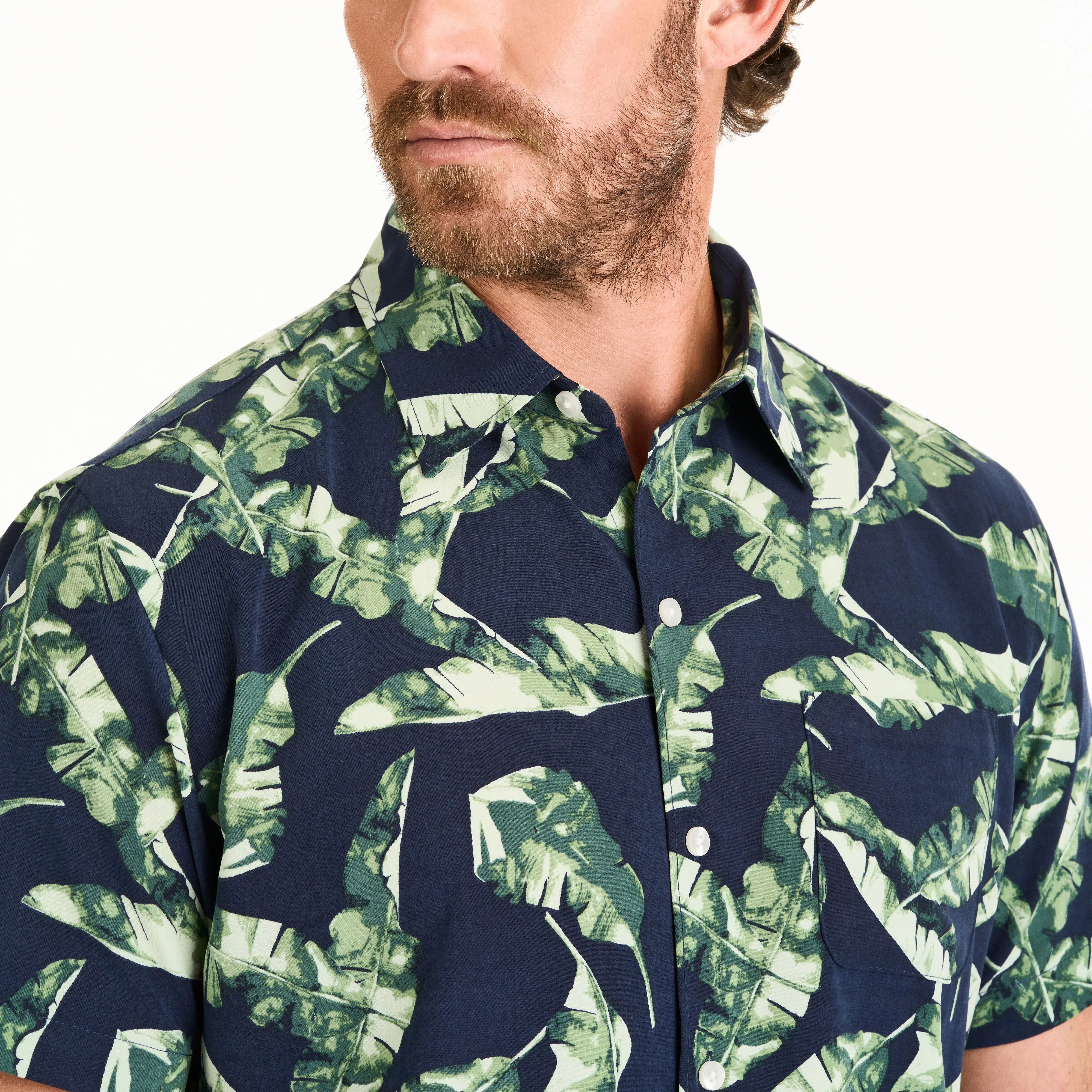 Weekend Water-Color Banana Print Woven Short Sleeve Shirt - Regular Fit sold by Van Heusen product image thumbnail 3