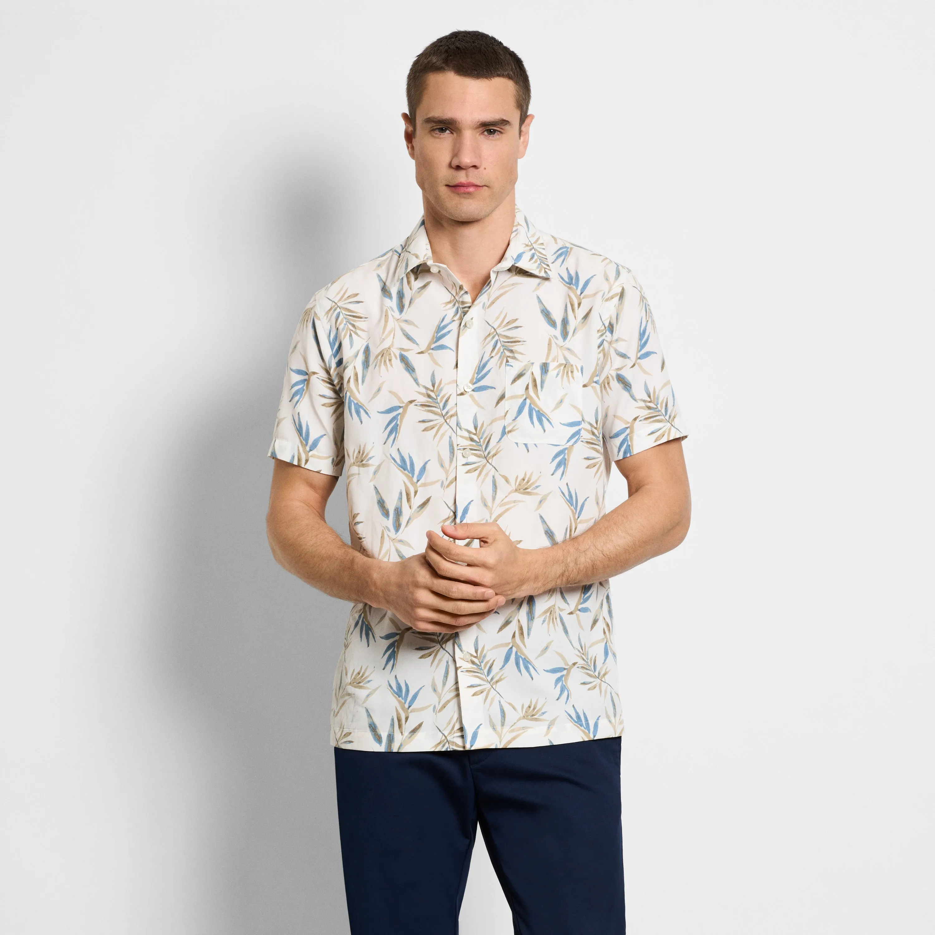 Weekend Short Sleeve Camp Foliage Print Shirt - Regular Fit sold by Van Heusen