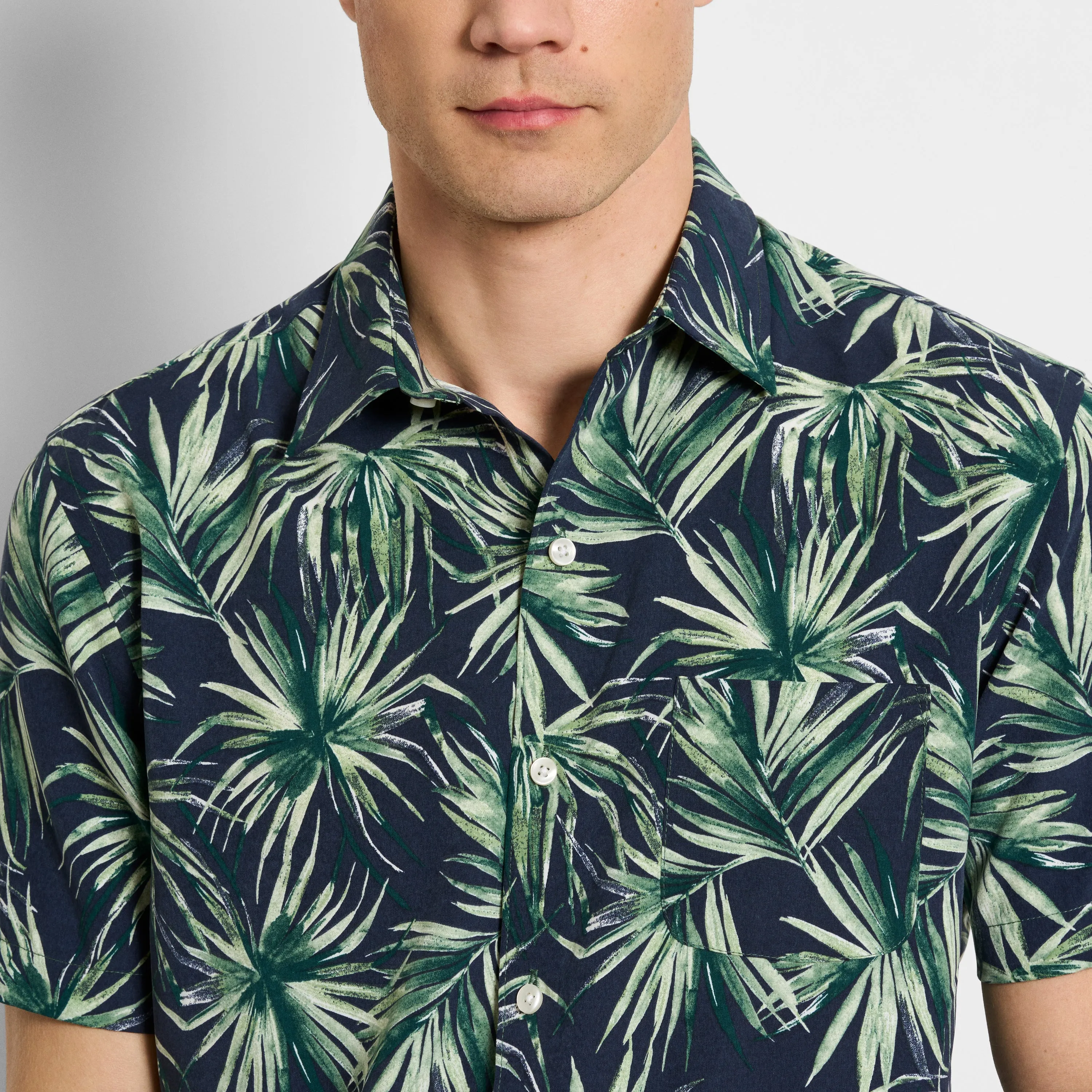 Weekend Short Sleeve Camp Palm Print Shirt - Regular Fit sold by Van Heusen product image thumbnail 3