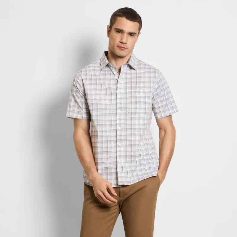 Folsen Short Sleeve Stain Shield Medium Plaid - Slim Fit sold by Van Heusen