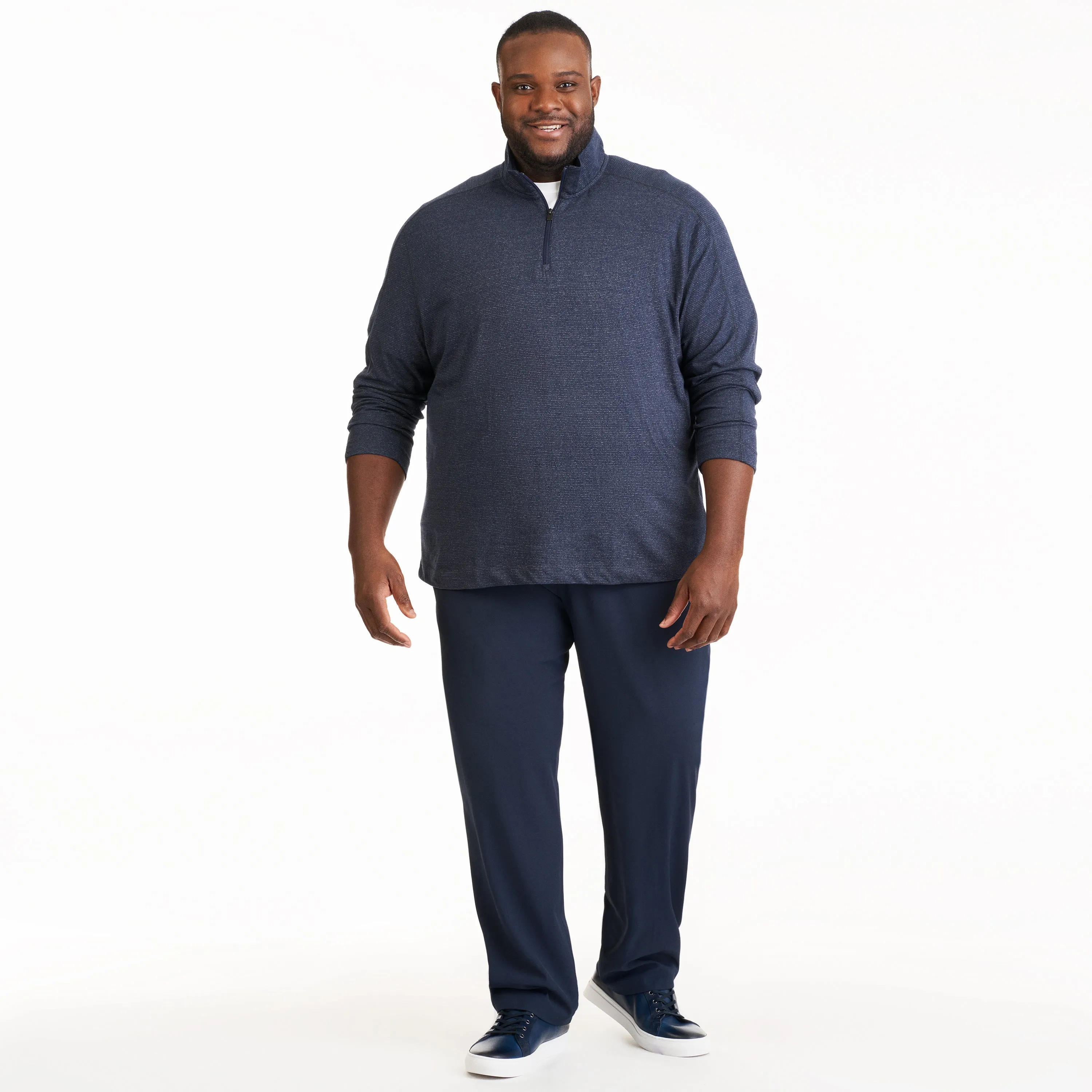 Essential Two-Tone Quarter Zip Pullover - Big & Tall sold by Van Heusen product image thumbnail 3