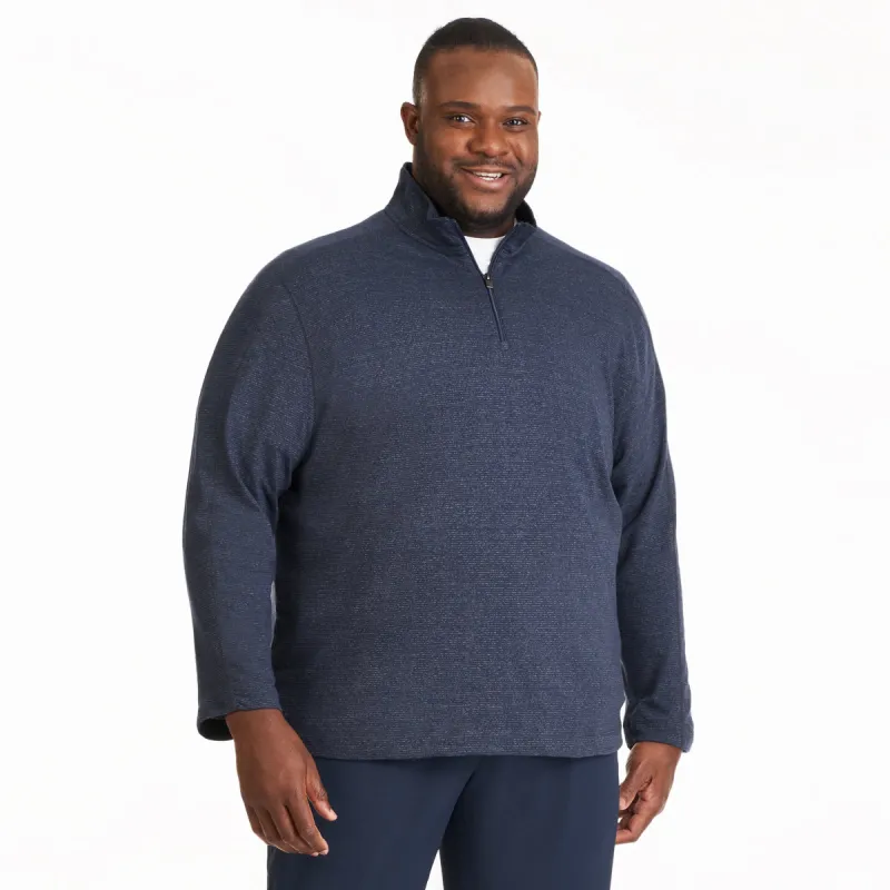 Essential Two-Tone Quarter Zip Pullover - Big & Tall sold by Van Heusen