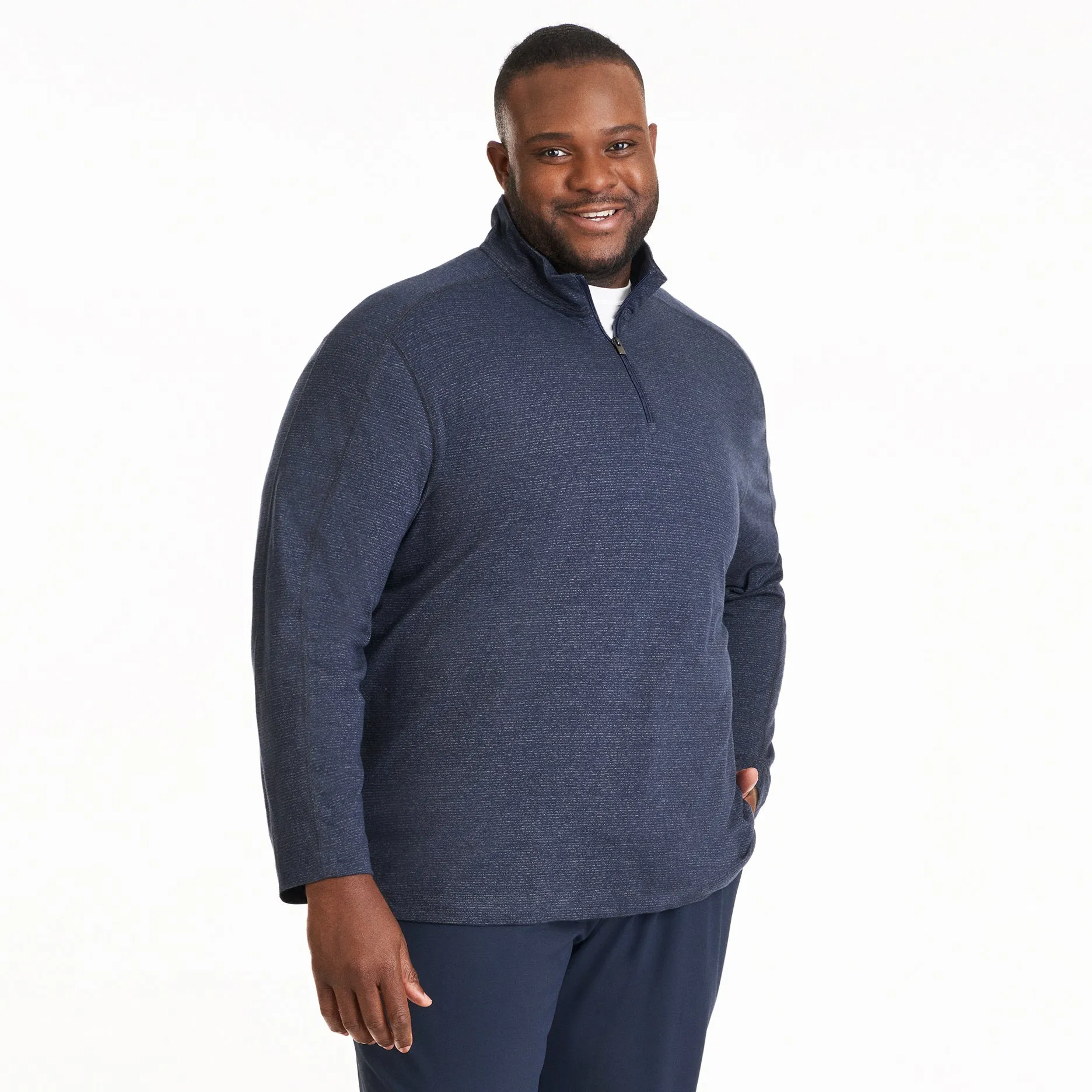 Essential Two-Tone Quarter Zip Pullover - Big & Tall sold by Van Heusen product image thumbnail 2