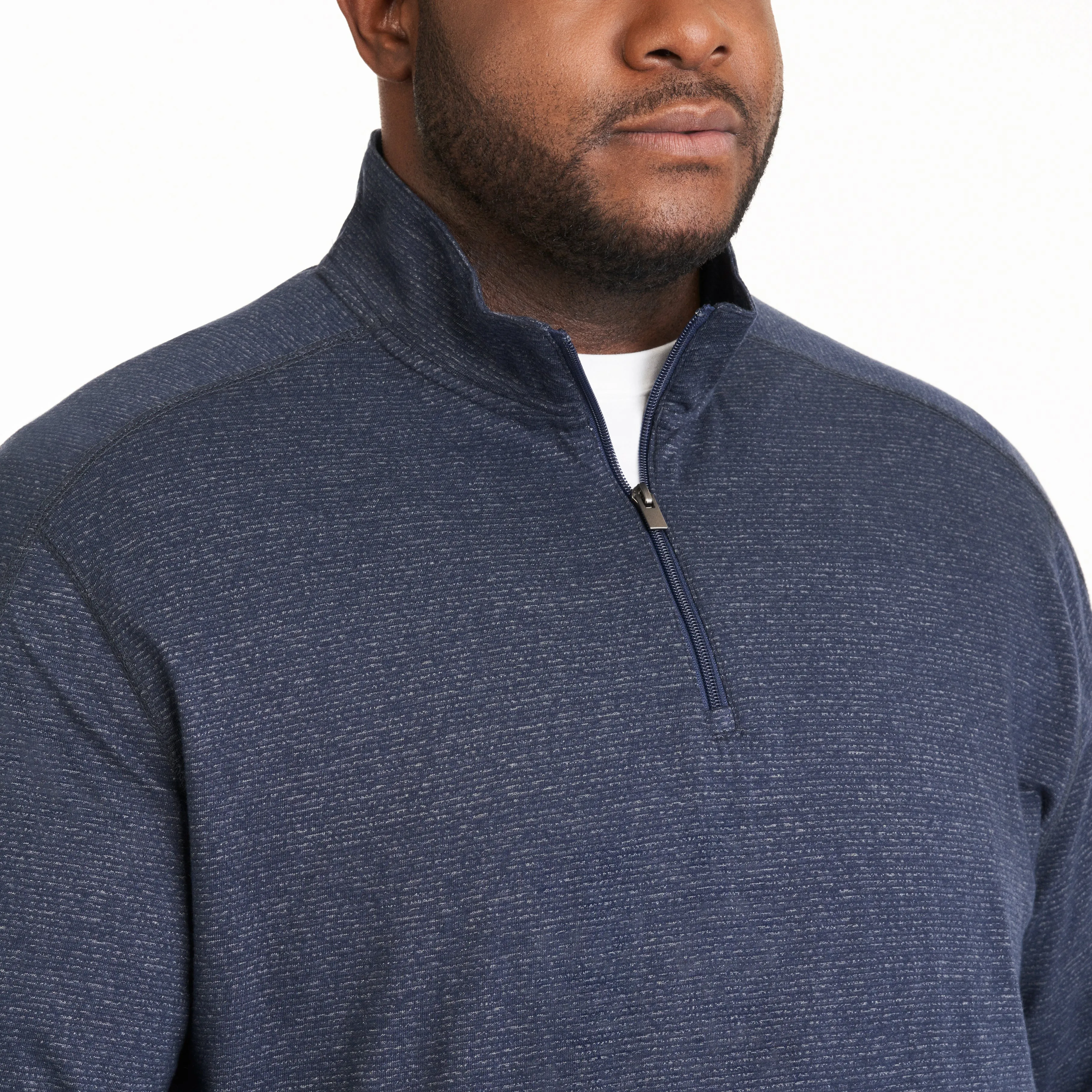 Essential Two-Tone Quarter Zip Pullover - Big & Tall sold by Van Heusen product image thumbnail 4
