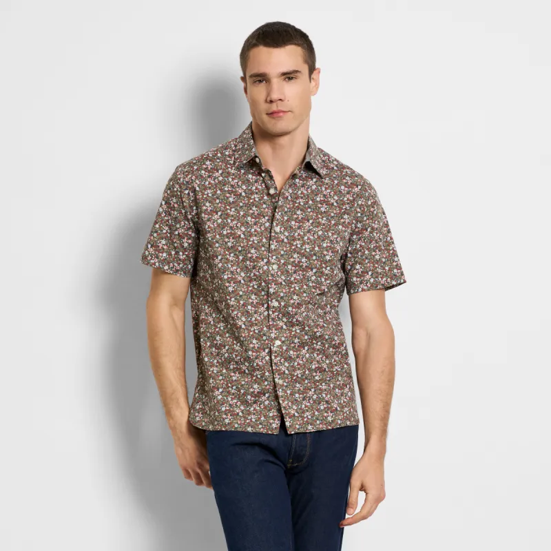 Folsen Short Sleeve Stain Shield Floral Print - Slim Fit sold by Van Heusen