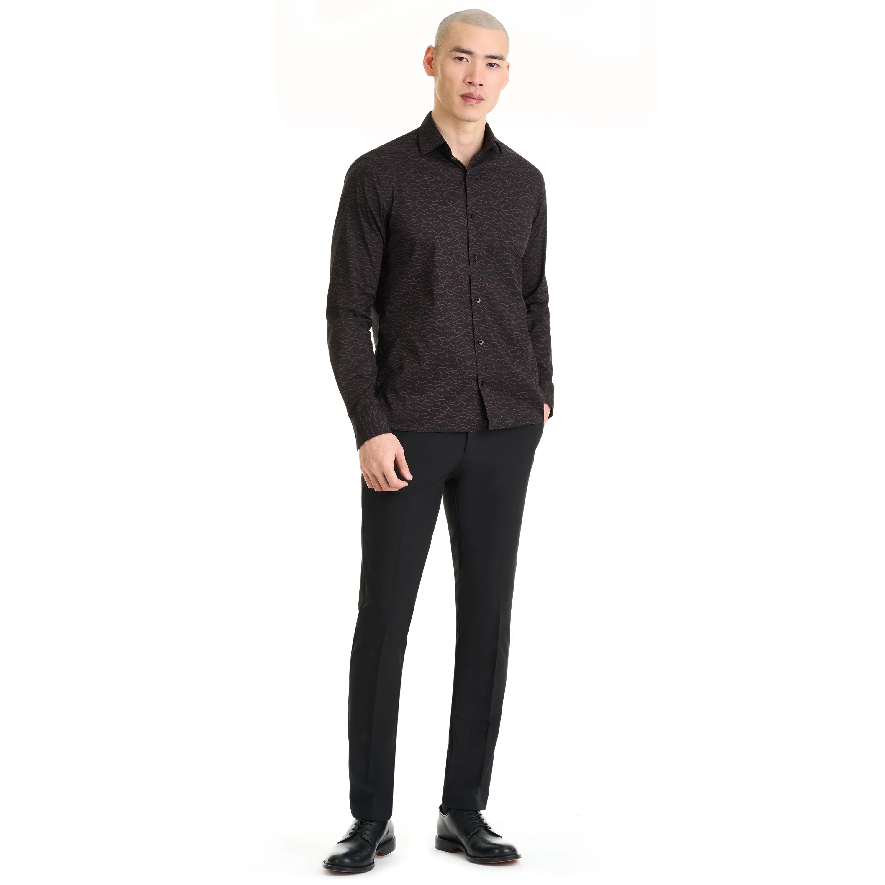 Performance Long Sleeve Woven Shirt Topographic Print - Slim Fit sold by Van Heusen product image thumbnail 2