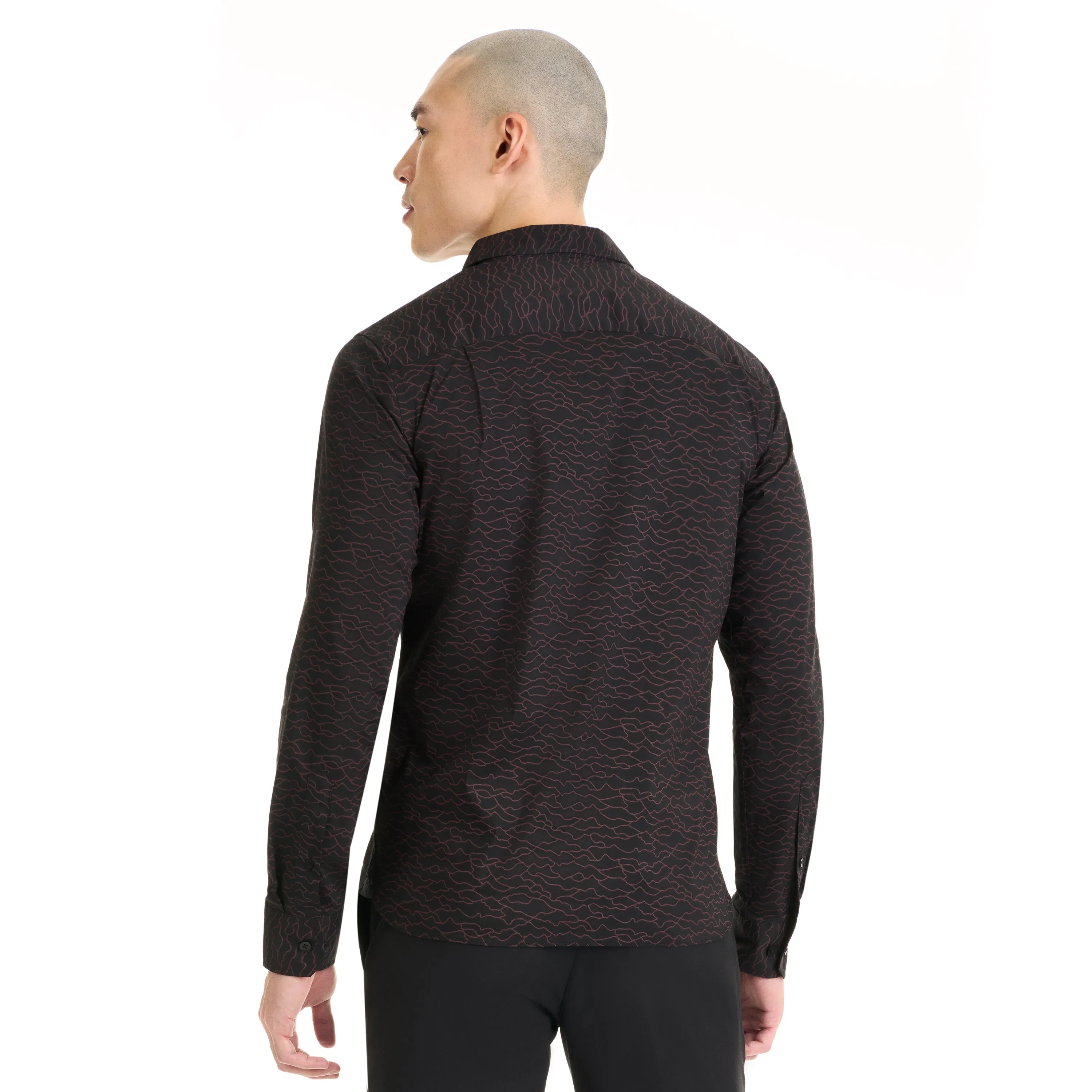Performance Long Sleeve Woven Shirt Topographic Print - Slim Fit sold by Van Heusen product image thumbnail 4