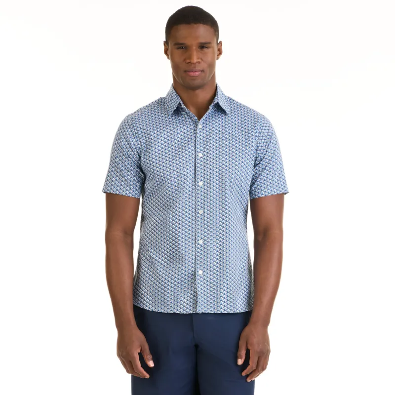 Performance Tile Woven Print Short Sleeve Shirt - Slim Fit sold by Van Heusen