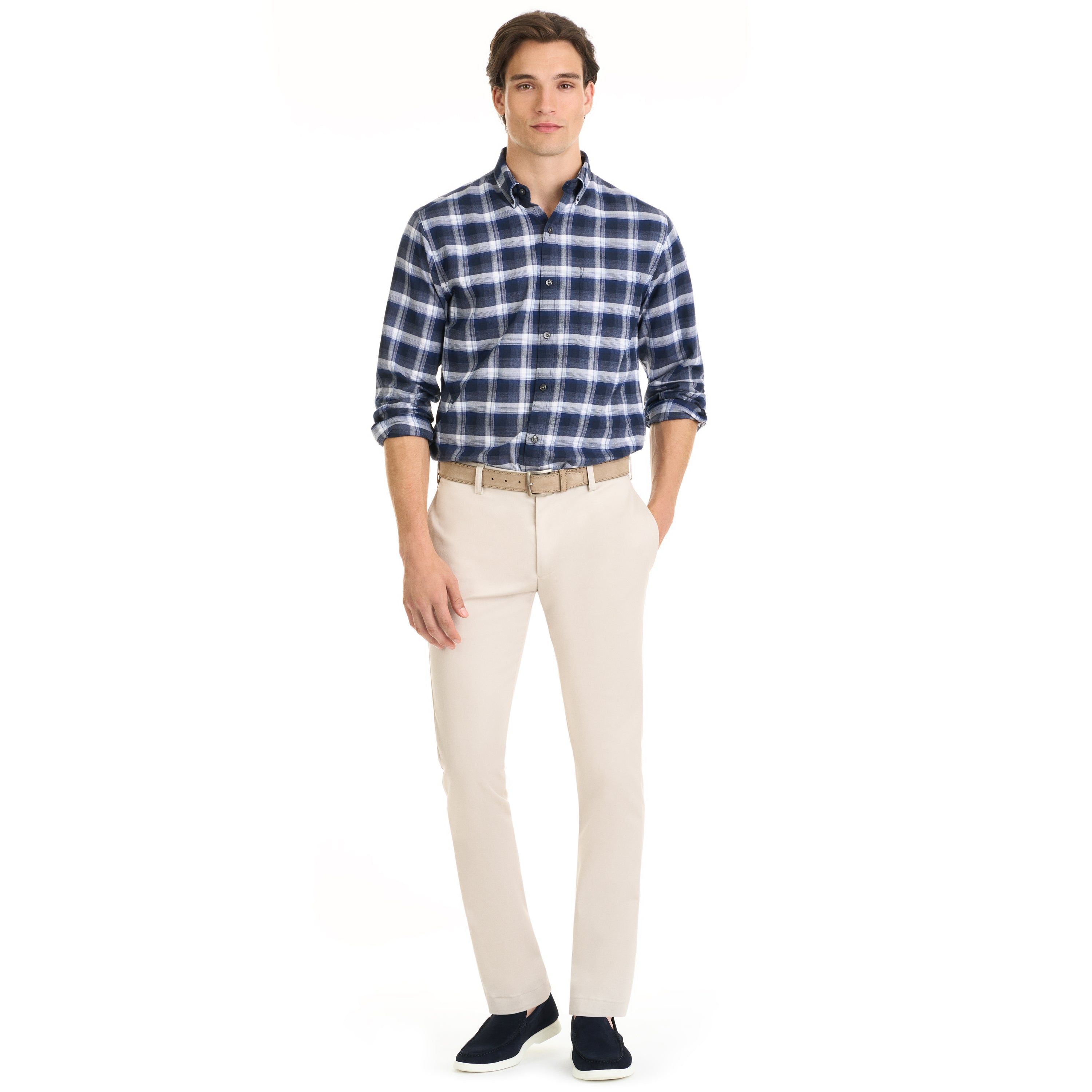 Weekend Twill Long Sleeve Woven Shirt Offset Plaid - Regular Fit sold by Van Heusen product image thumbnail 3