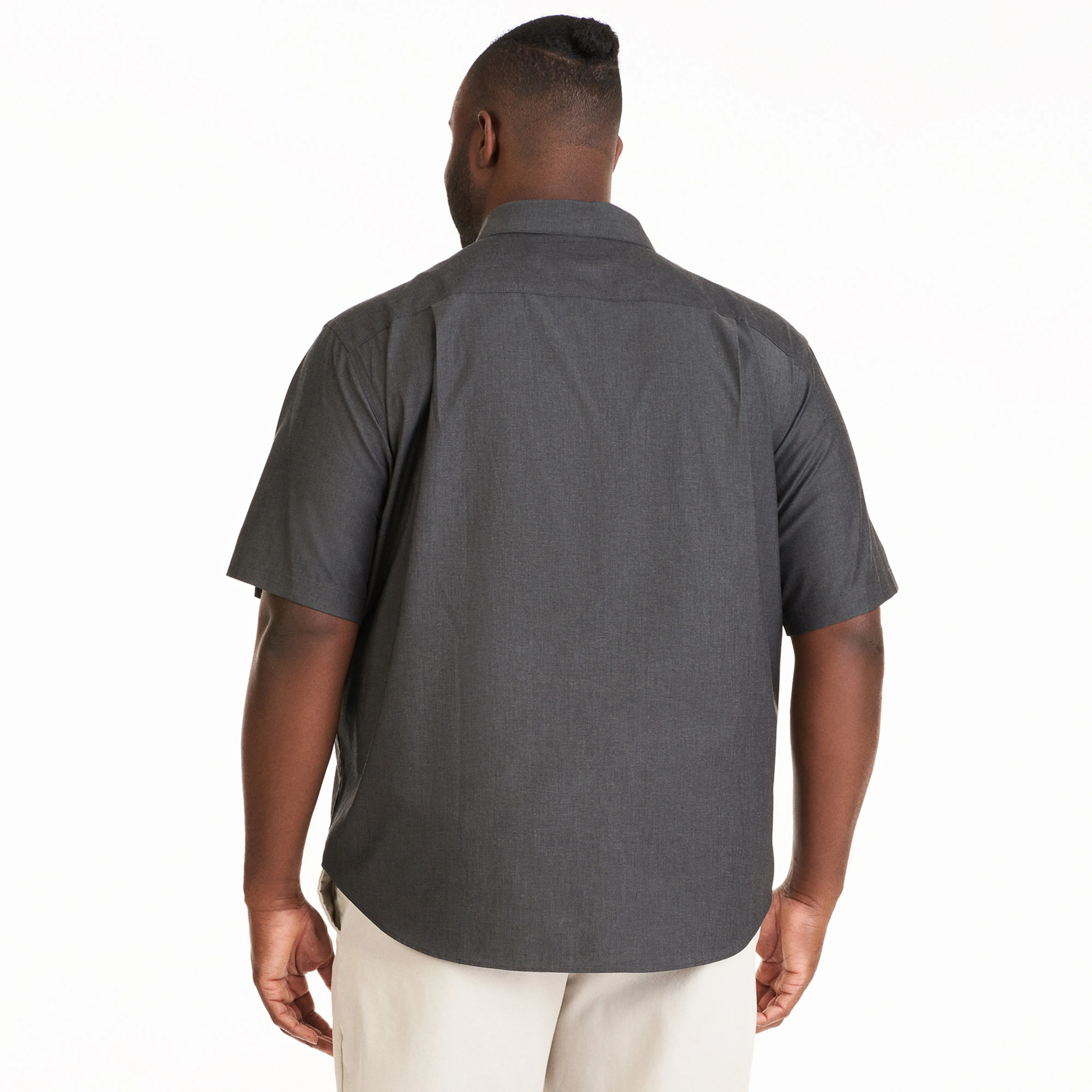 Essential Stain Shield Twill Chambray Short Sleeve Shirt - Big & Tall sold by Van Heusen product image thumbnail 4