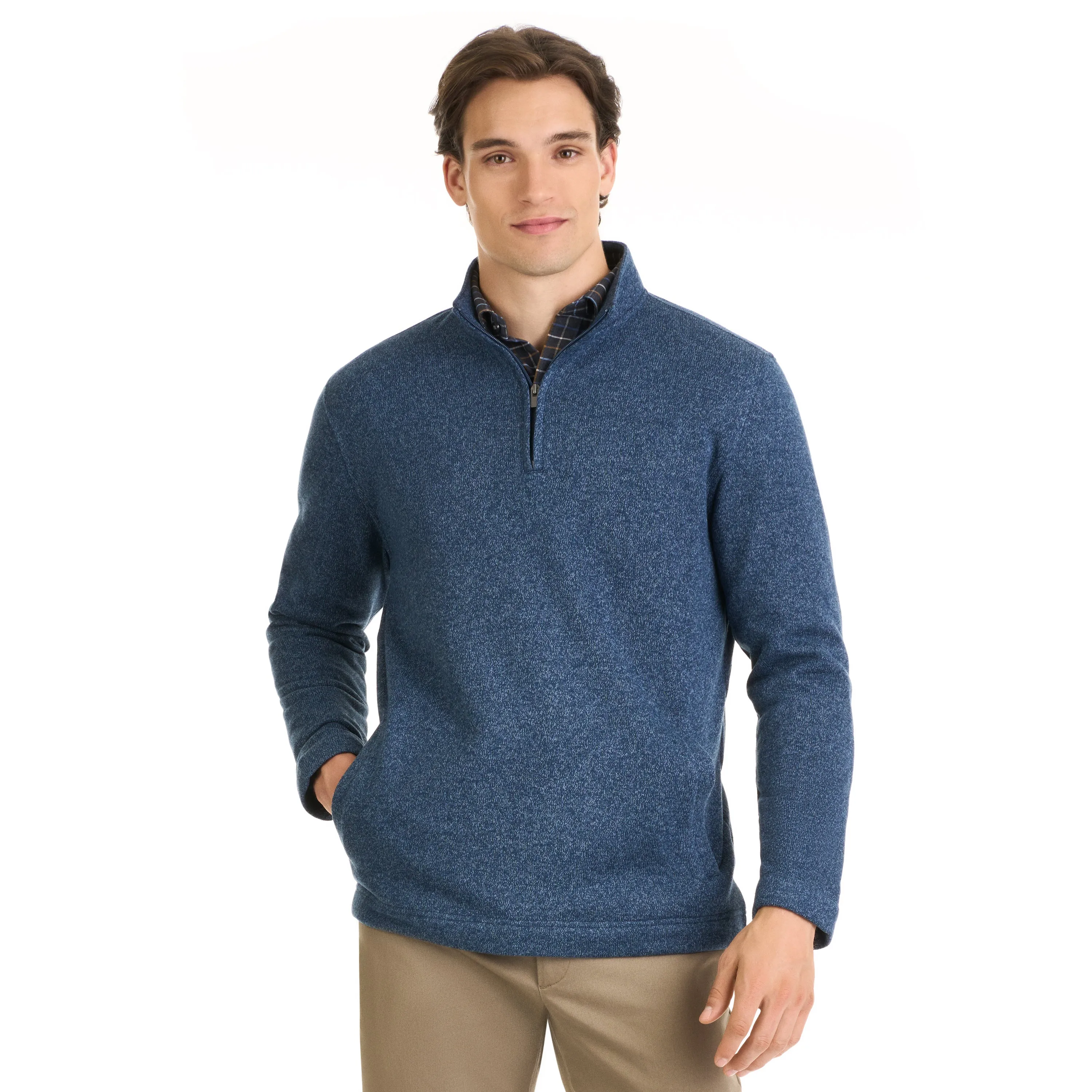 Essential Sweater Fleece Quarter Zip Pullover – Regular Fit sold by Van Heusen