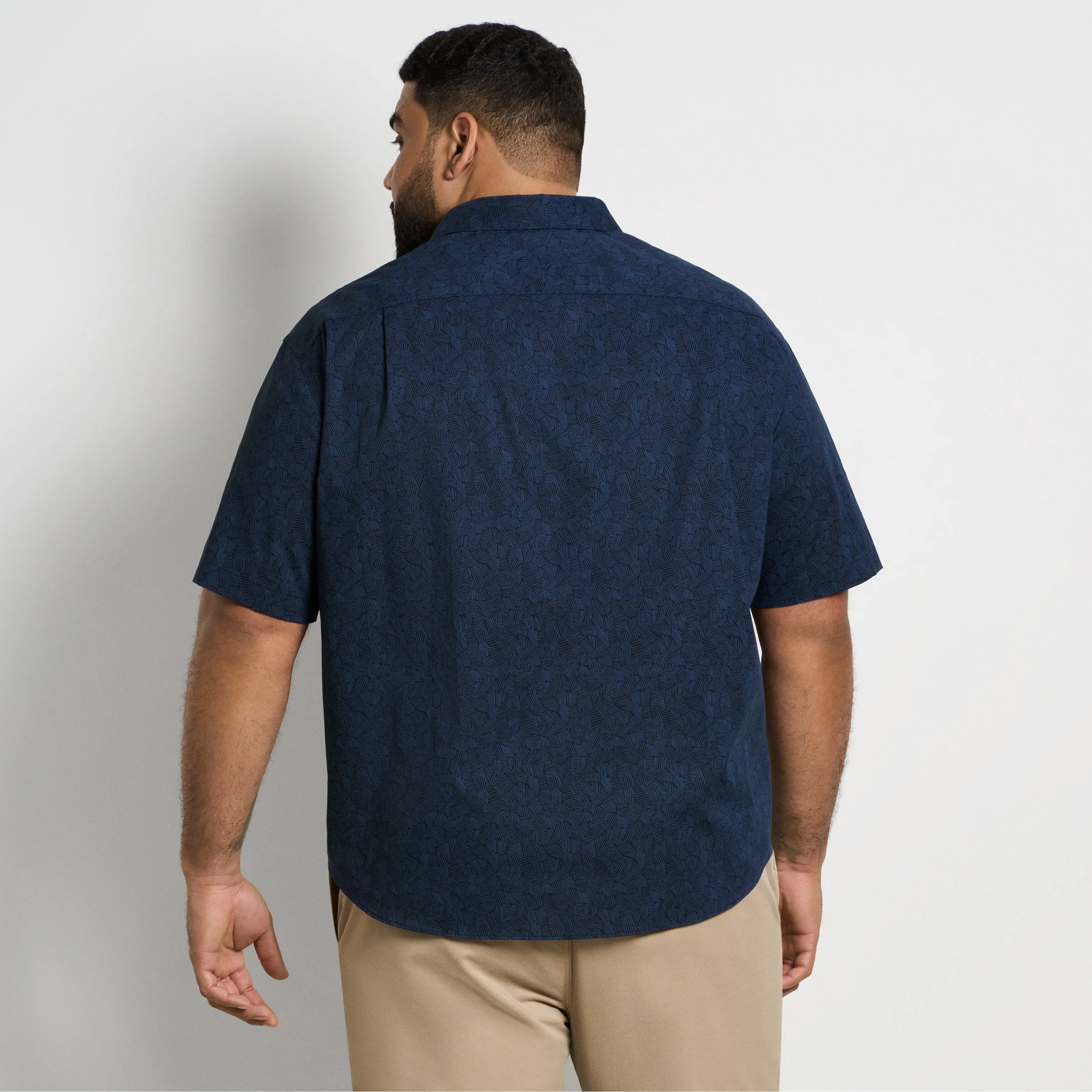 Folsen Short Sleeve Stain Shield Shirt Hatches Print - Big & Tall sold by Van Heusen product image thumbnail 4