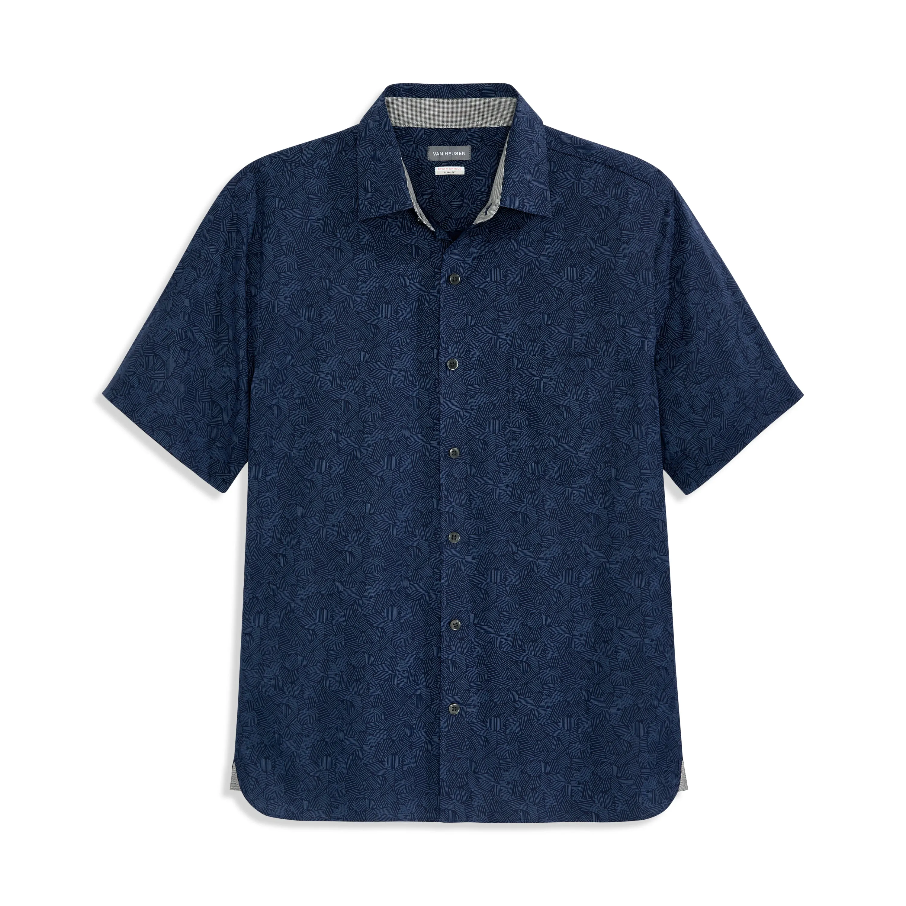 Folsen Short Sleeve Stain Shield Shirt Hatches Print - Big & Tall sold by Van Heusen product image thumbnail 5