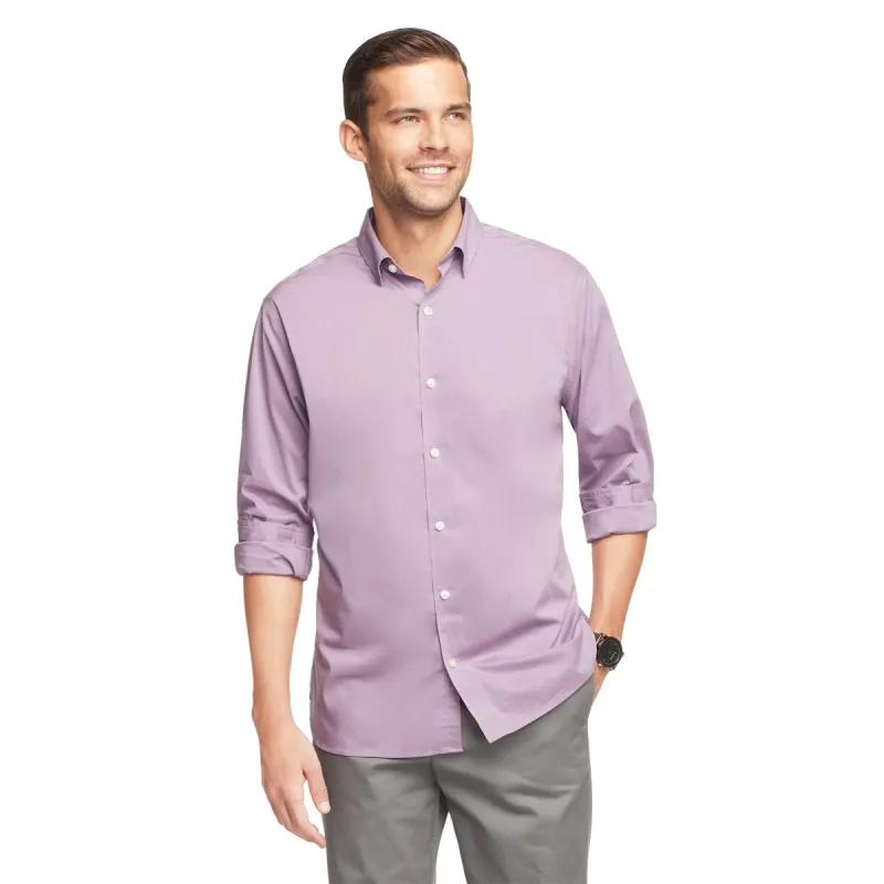 Essential Stain Shield Long Sleeve Shirt Solid- Slim Fit sold by Van Heusen