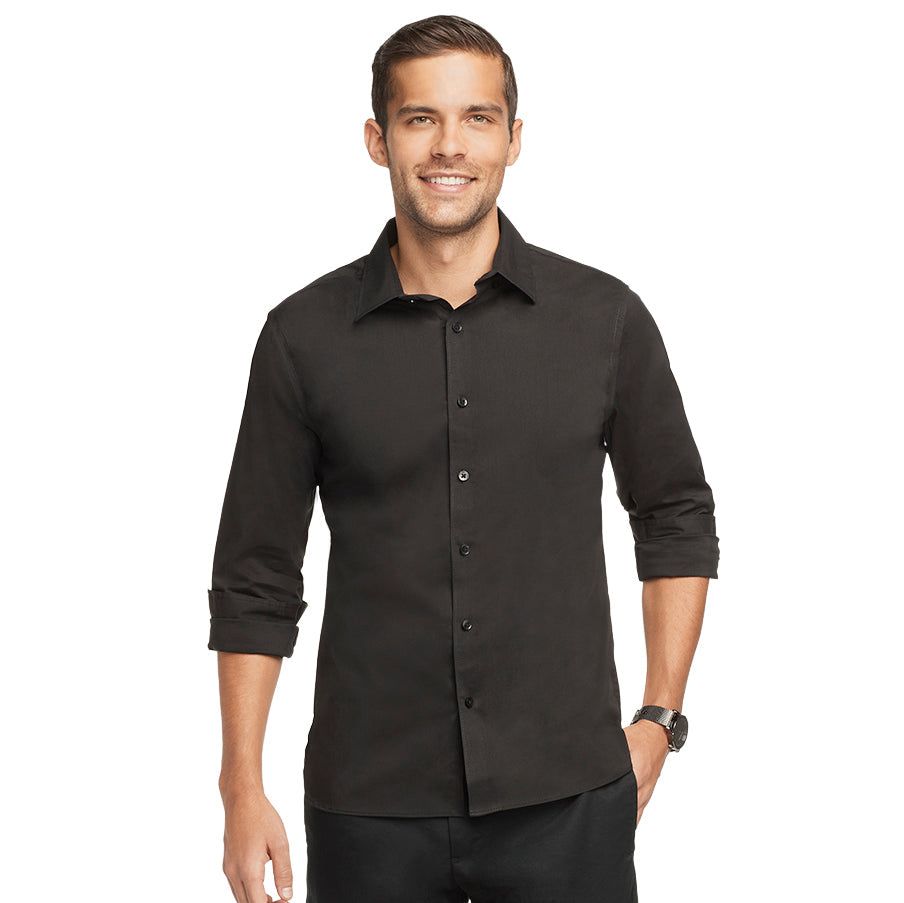 Essential Stain Shield Long Sleeve Shirt Solid - Slim Fit sold by Van Heusen