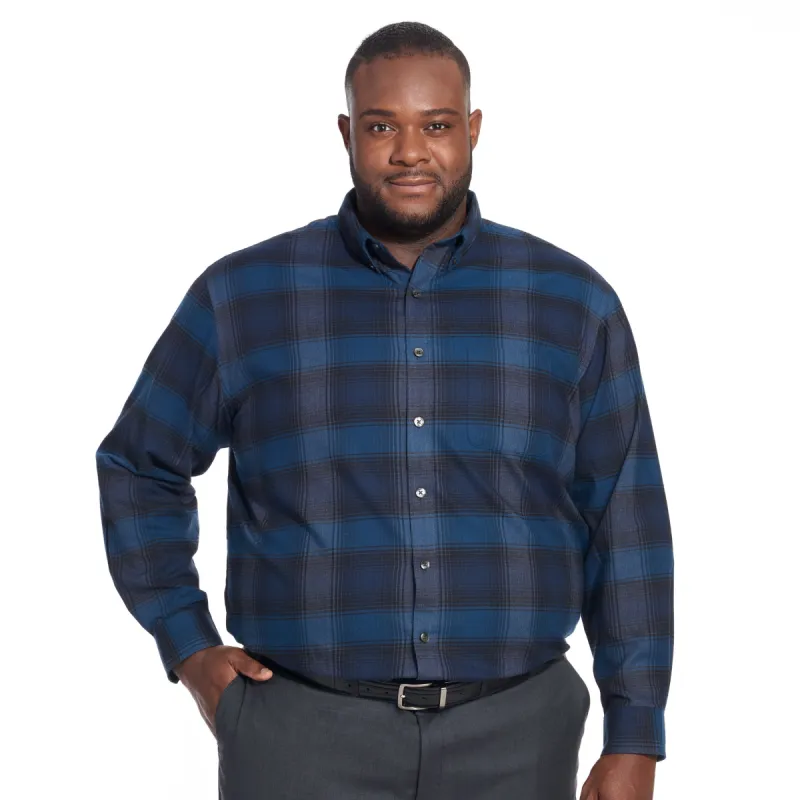 Weekend Cotton Twill Plaid Long Sleeve Shirt Regular Fit - Big & Tall sold by Van Heusen