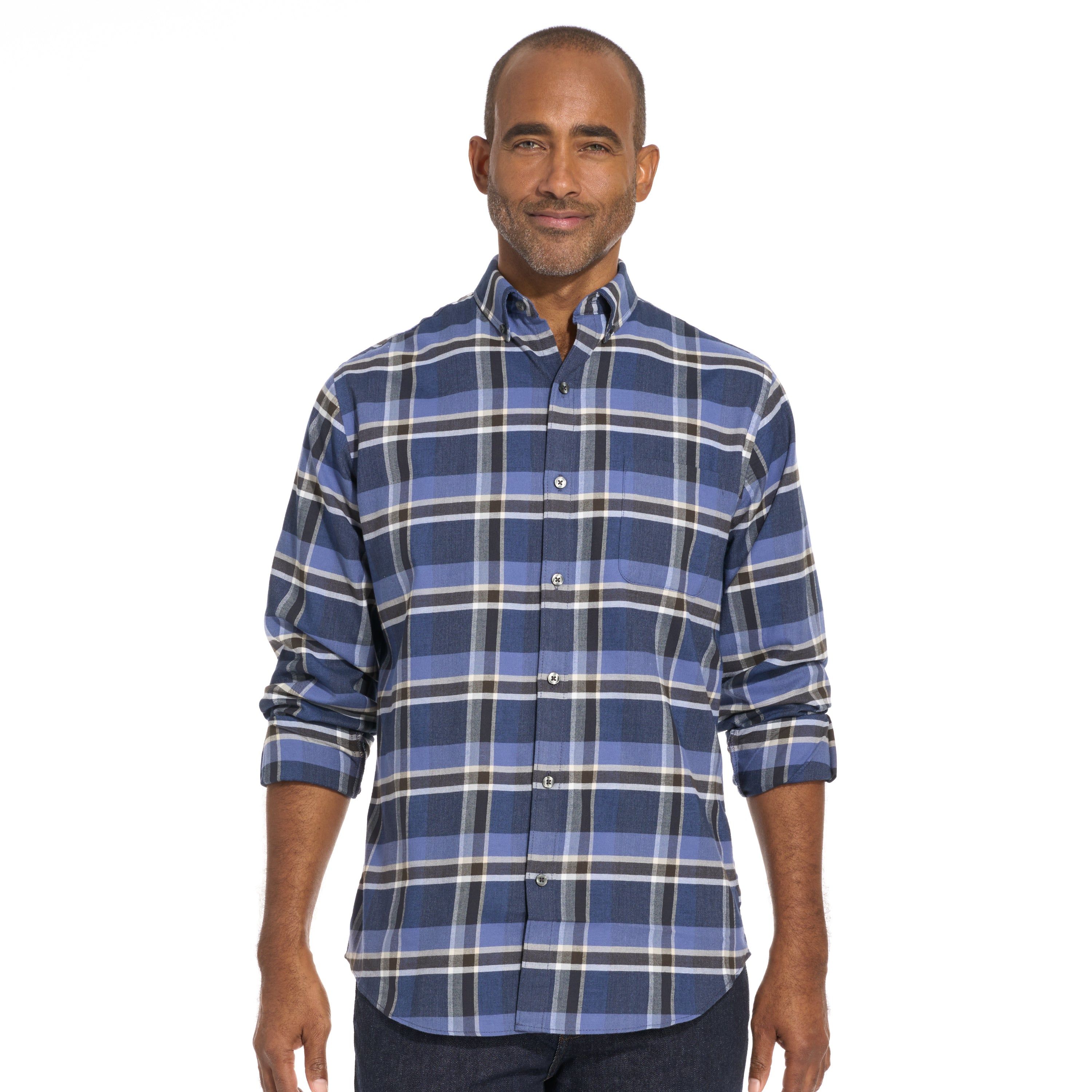 Weekend Twill Plaid Long Sleeve Shirt Regular Fit sold by Van Heusen