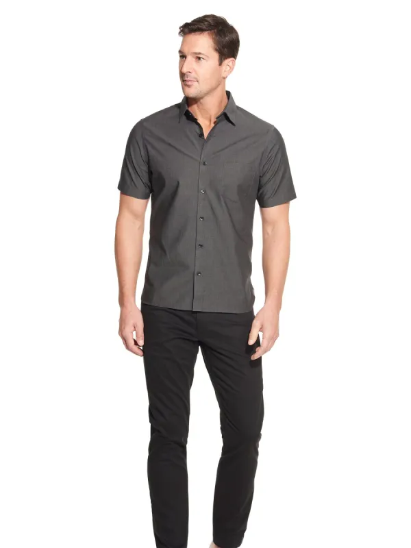 Essential Stain Shield Short Sleeve Shirt Cotton Twill - Slim Fit sold by Van Heusen