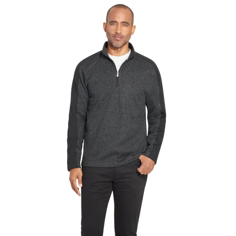 Essential Blocked Sweater Fleece Quarter Zip Regular Fit sold by Van Heusen