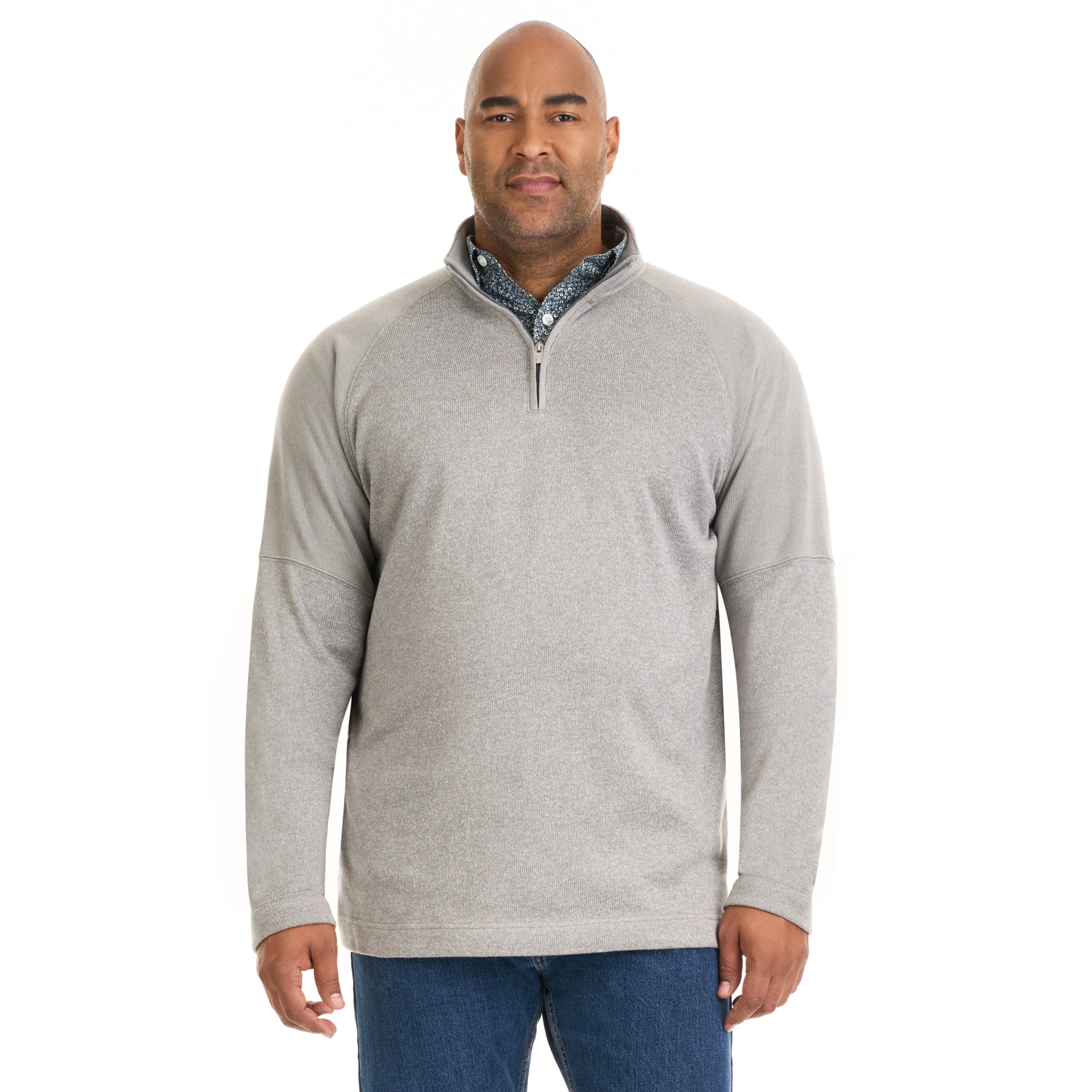 Essential Sweater Fleece Blocked Quarter Zip - Big & Tall sold by Van Heusen