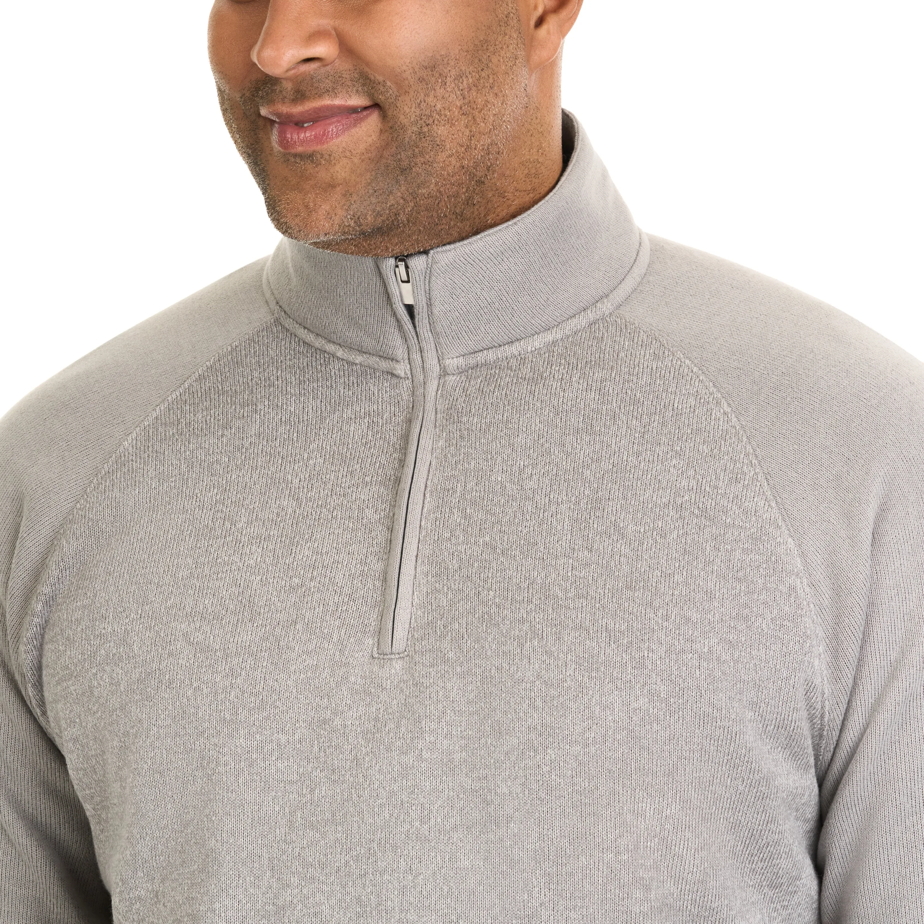 Essential Sweater Fleece Blocked Quarter Zip - Big & Tall sold by Van Heusen product image thumbnail 4