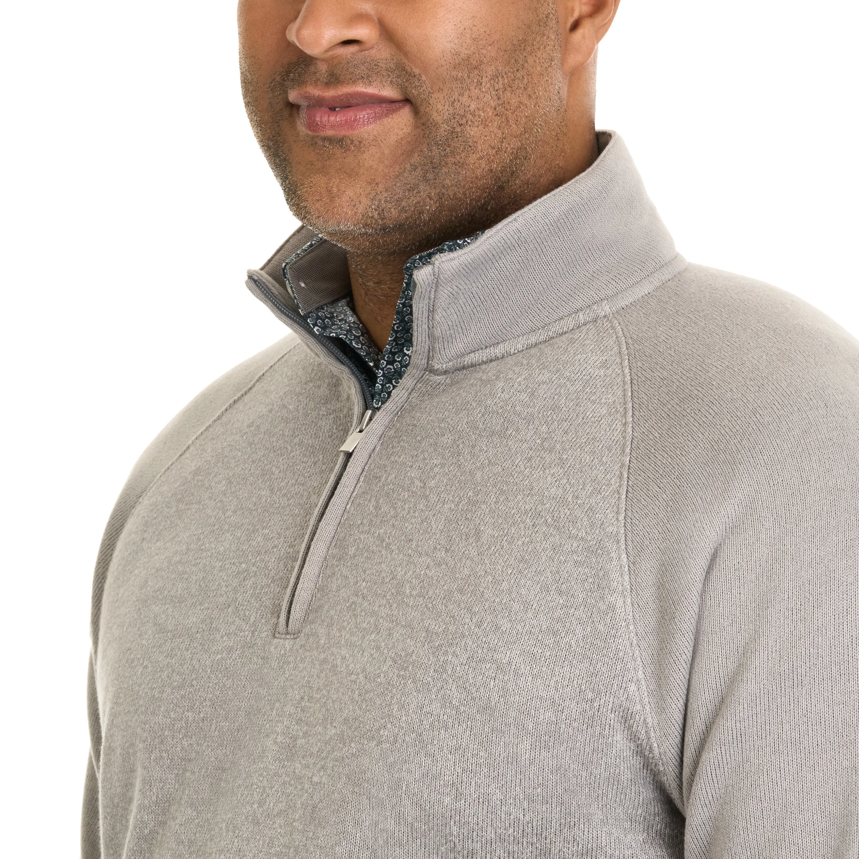 Essential Sweater Fleece Blocked Quarter Zip - Big & Tall sold by Van Heusen product image thumbnail 3