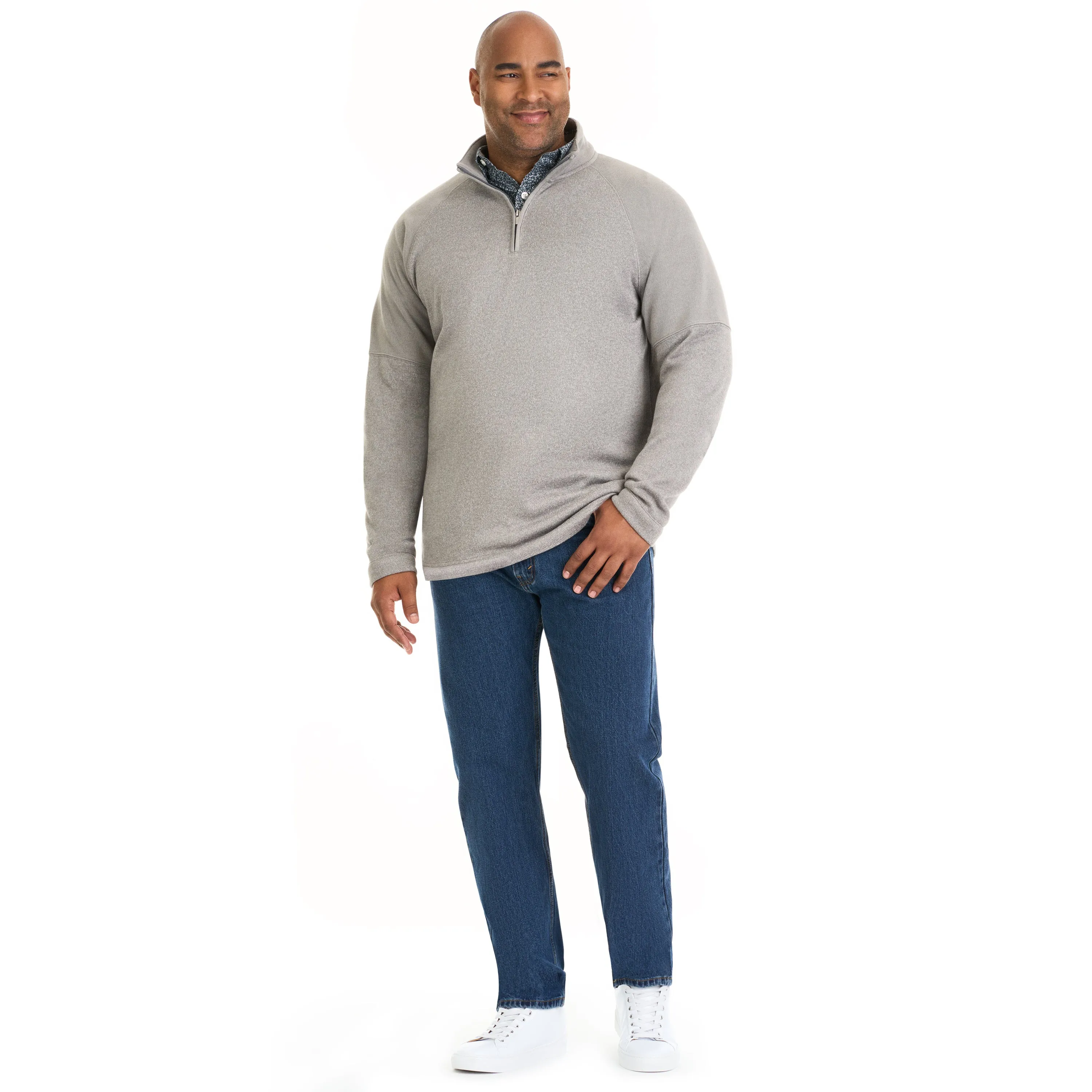 Essential Sweater Fleece Blocked Quarter Zip - Big & Tall sold by Van Heusen product image thumbnail 2
