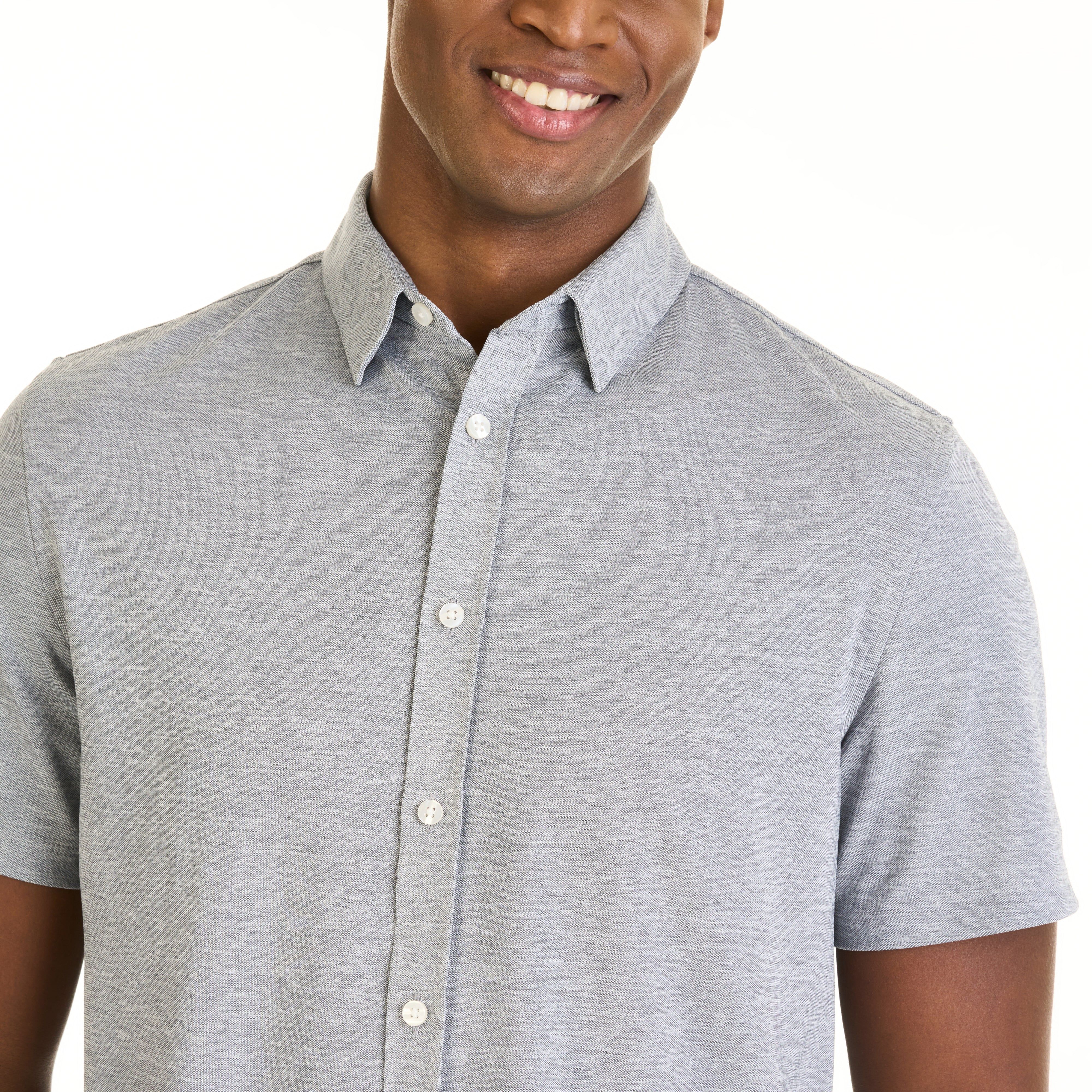 Performance Knit Short Sleeve Shirt Solid Button Down - Slim Fit sold by Van Heusen product image thumbnail 3