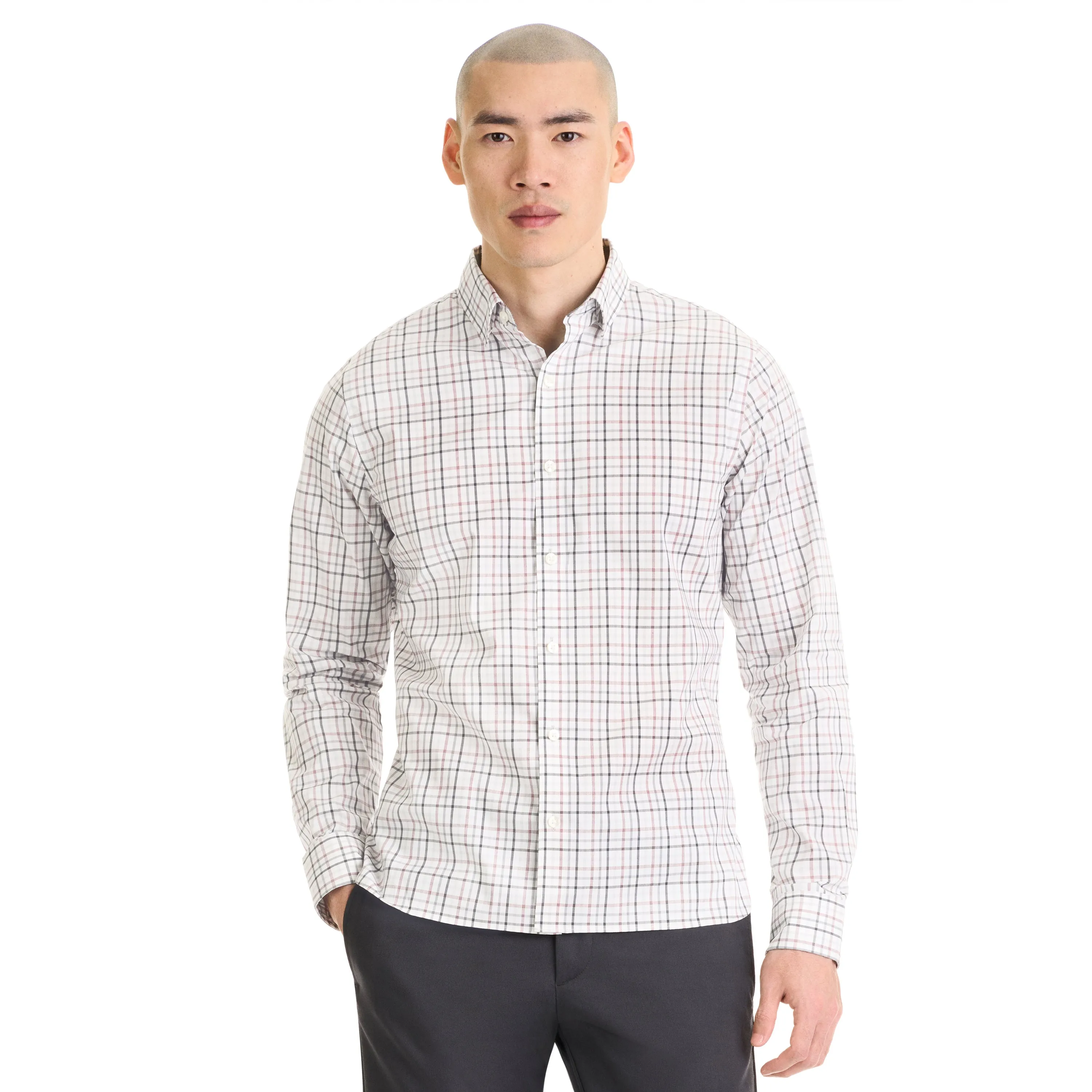 Essential Stain Shield Shirt Long Sleeve Wovens Tattersall Print - Slim Fit sold by Van Heusen