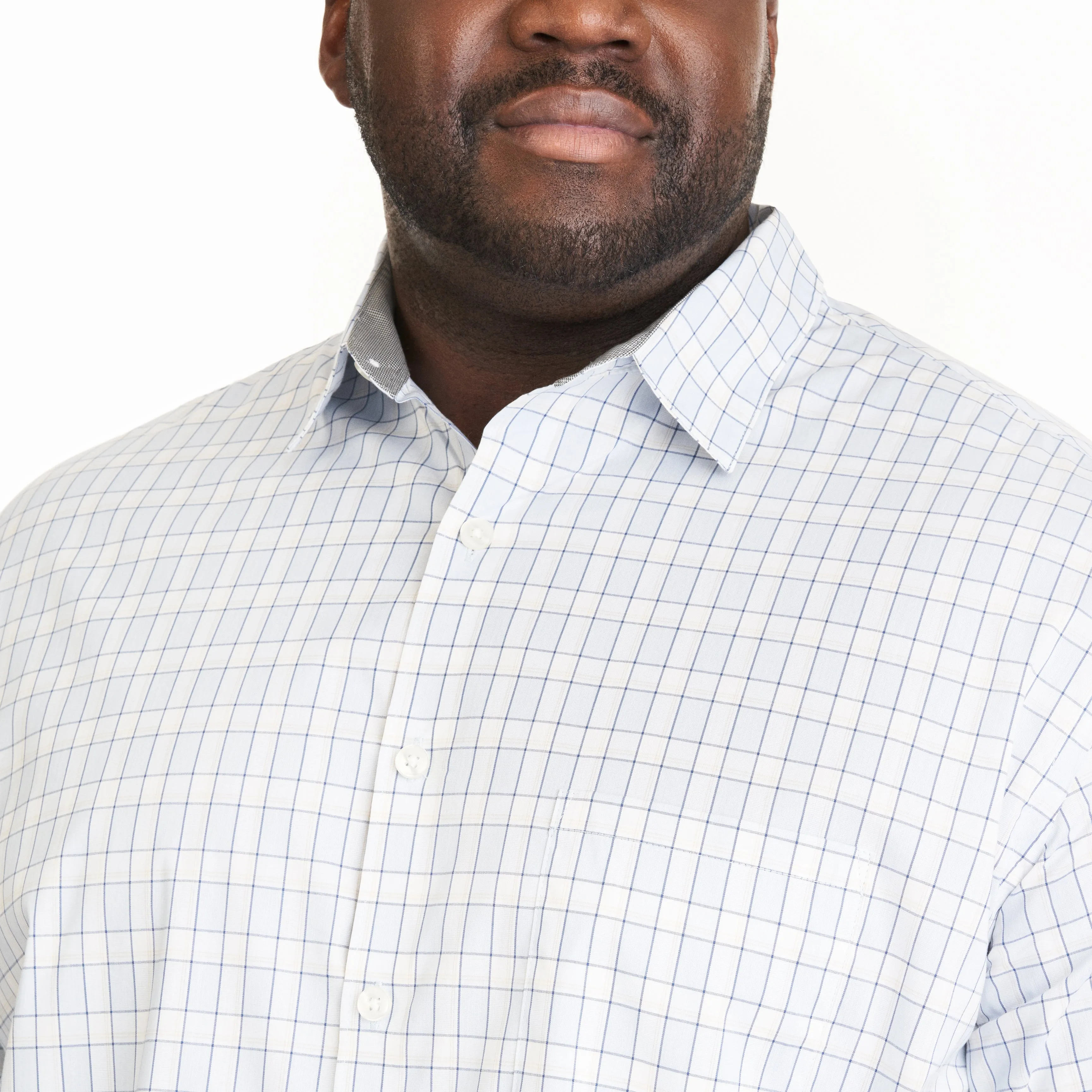 Essential Stain Shield Vertical Plaid Woven Short Sleeve Shirt - Big & Tall sold by Van Heusen product image thumbnail 3