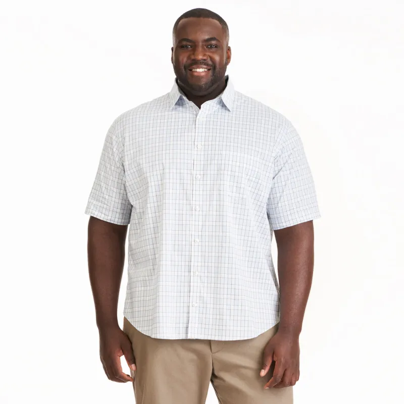 Essential Stain Shield Vertical Plaid Woven Short Sleeve Shirt - Big & Tall sold by Van Heusen
