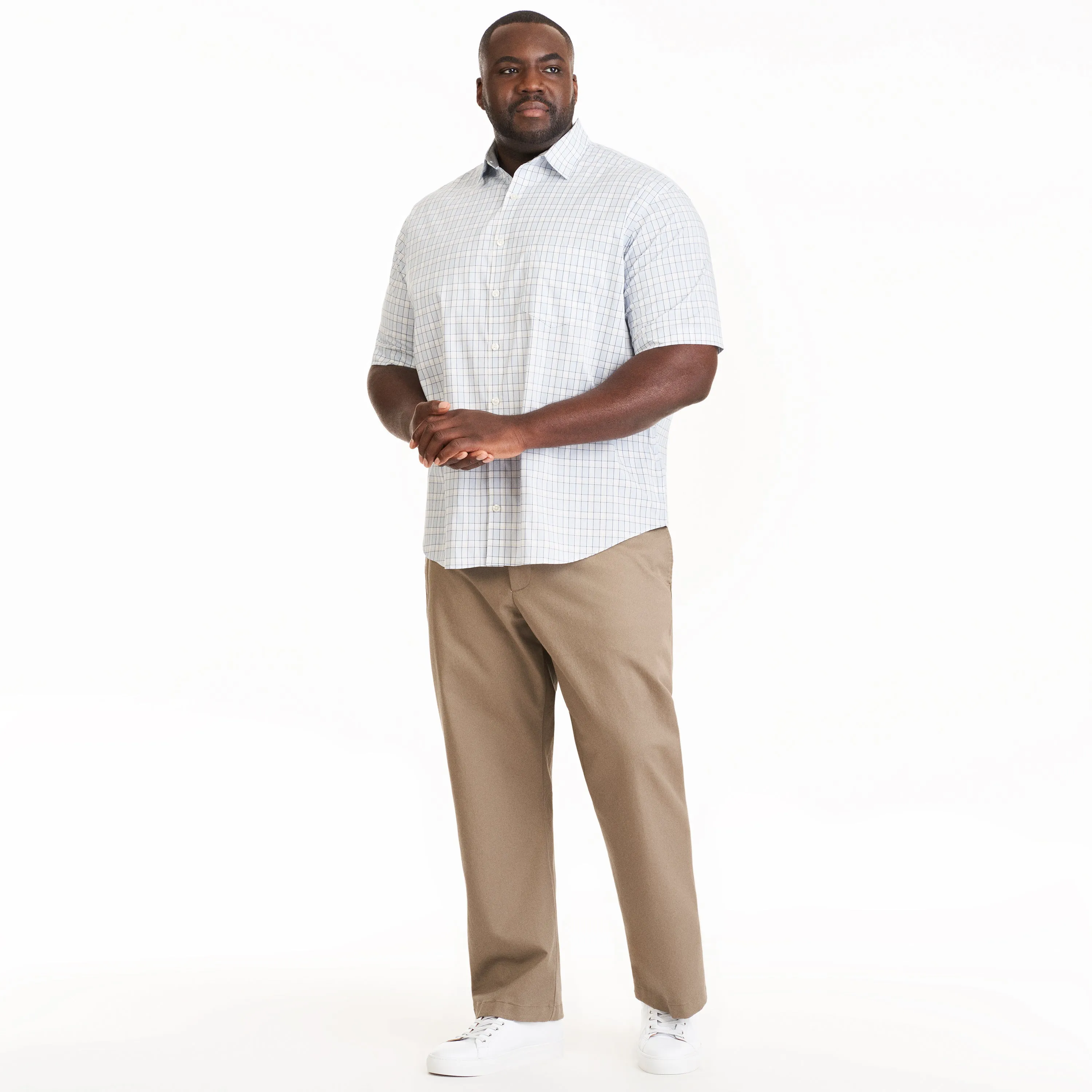 Essential Stain Shield Vertical Plaid Woven Short Sleeve Shirt - Big & Tall sold by Van Heusen product image thumbnail 2