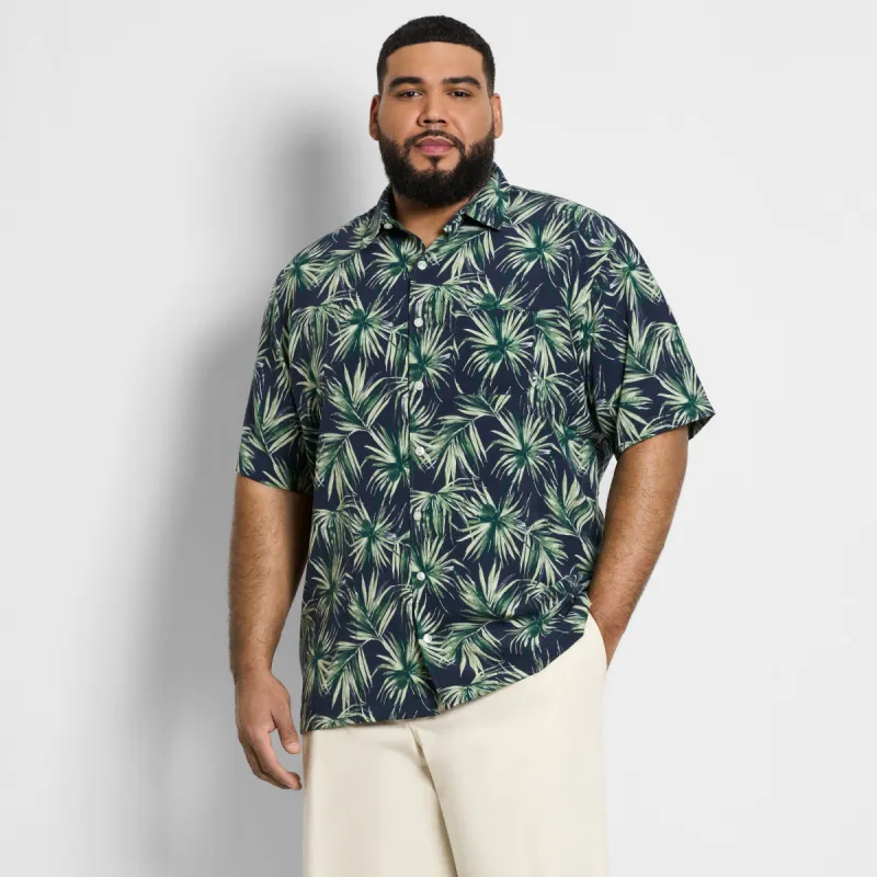 Weekend Short Sleeve Camp Palm Print Shirt - Big & Tall sold by Van Heusen