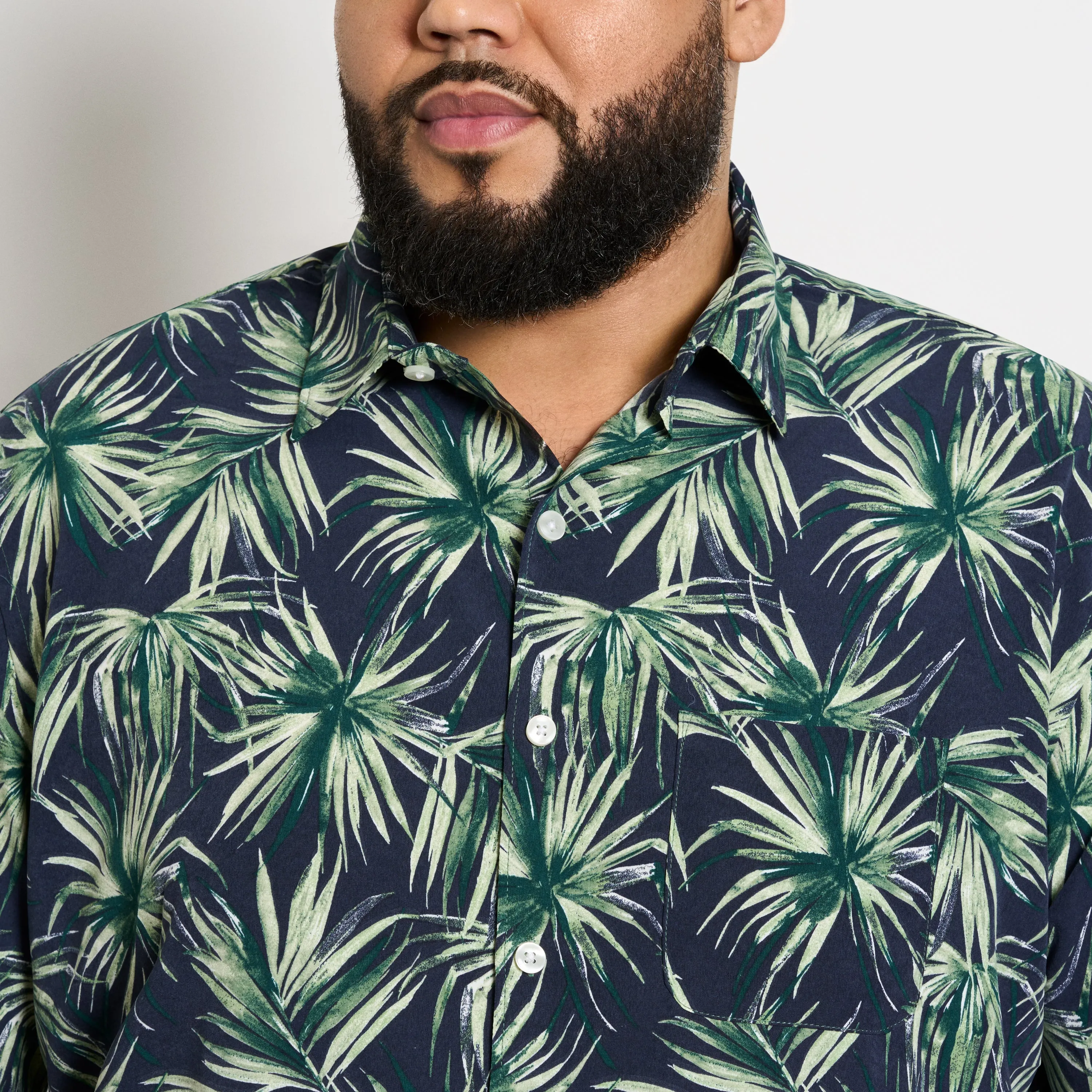 Weekend Short Sleeve Camp Palm Print Shirt - Big & Tall sold by Van Heusen product image thumbnail 3