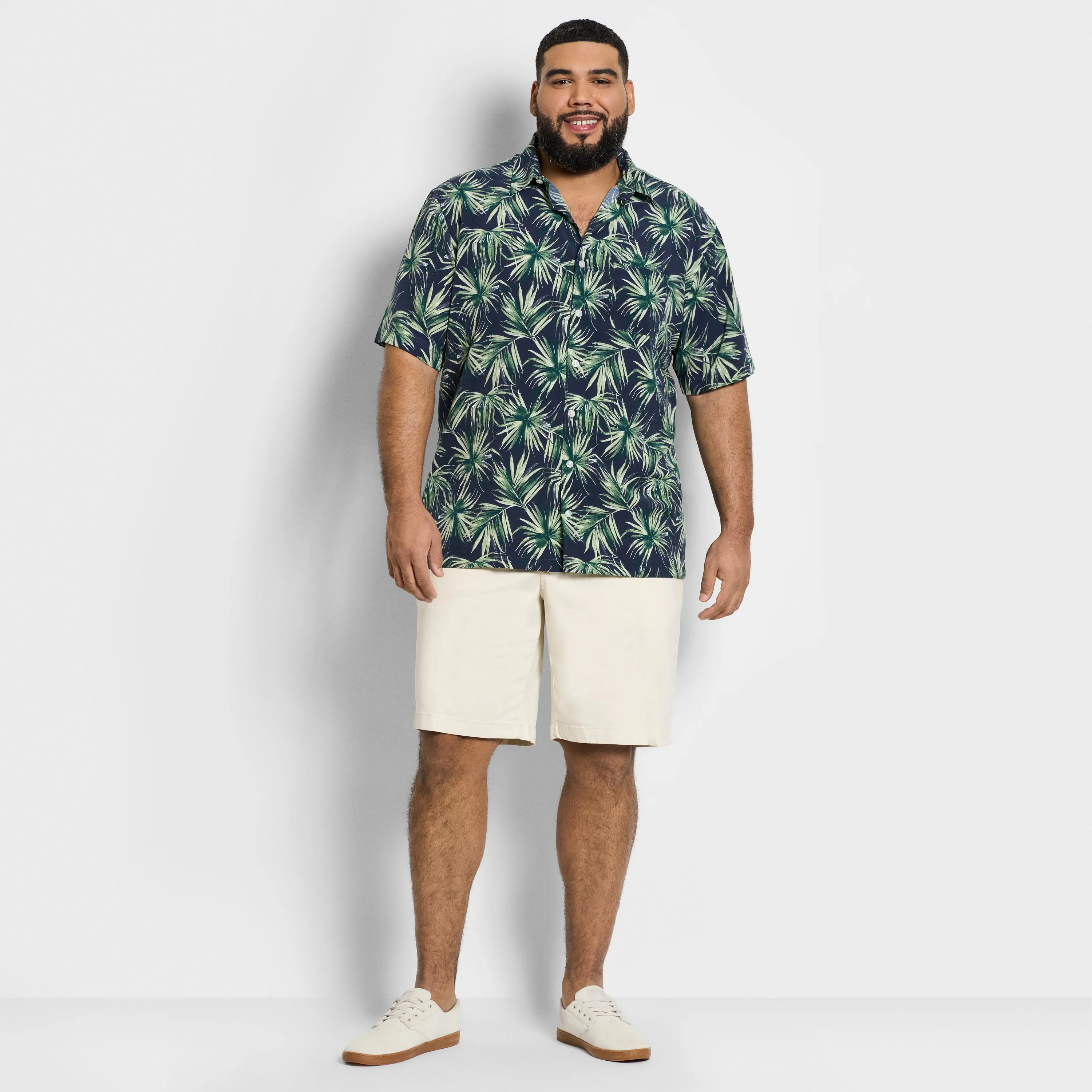 Weekend Short Sleeve Camp Palm Print Shirt - Big & Tall sold by Van Heusen product image thumbnail 2