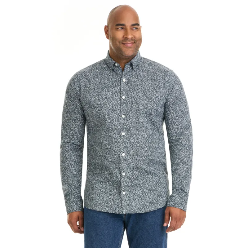 Essential Stain Shield Floral Print Long Sleeve Button Up Top – Big and Tall sold by Van Heusen