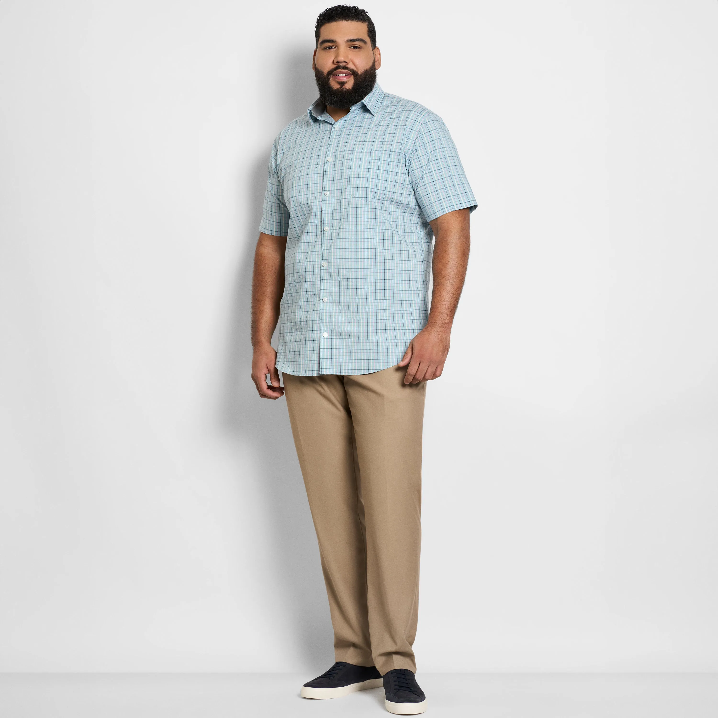 Folsen Short Sleeve Stain Shield Tonal Tattersall - Big & Tall sold by Van Heusen product image thumbnail 2