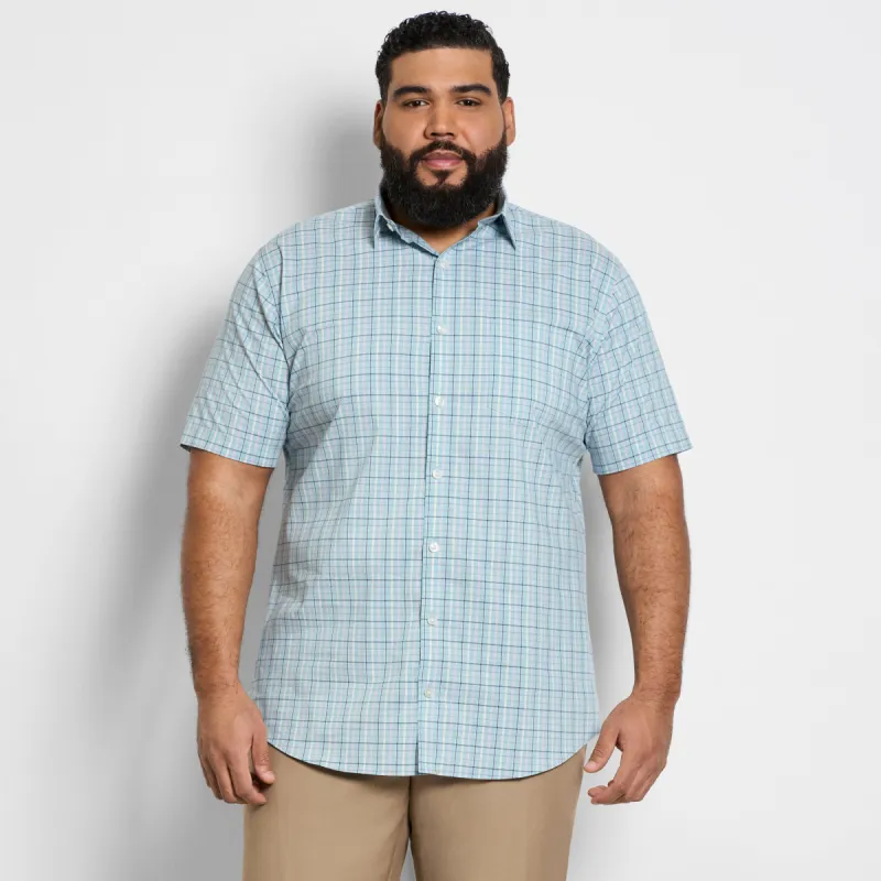 Folsen Short Sleeve Stain Shield Tonal Tattersall - Big & Tall sold by Van Heusen