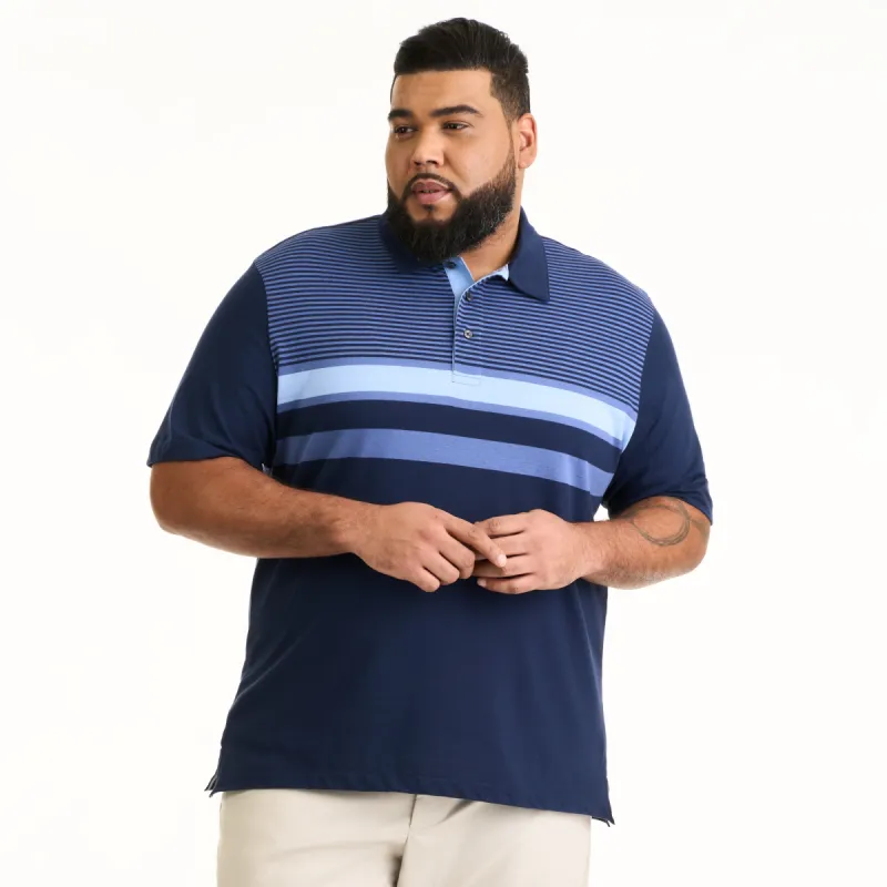 Essential Multi Stripe Cotton Jersey Short Sleeve Polo - Big & Tall sold by Van Heusen
