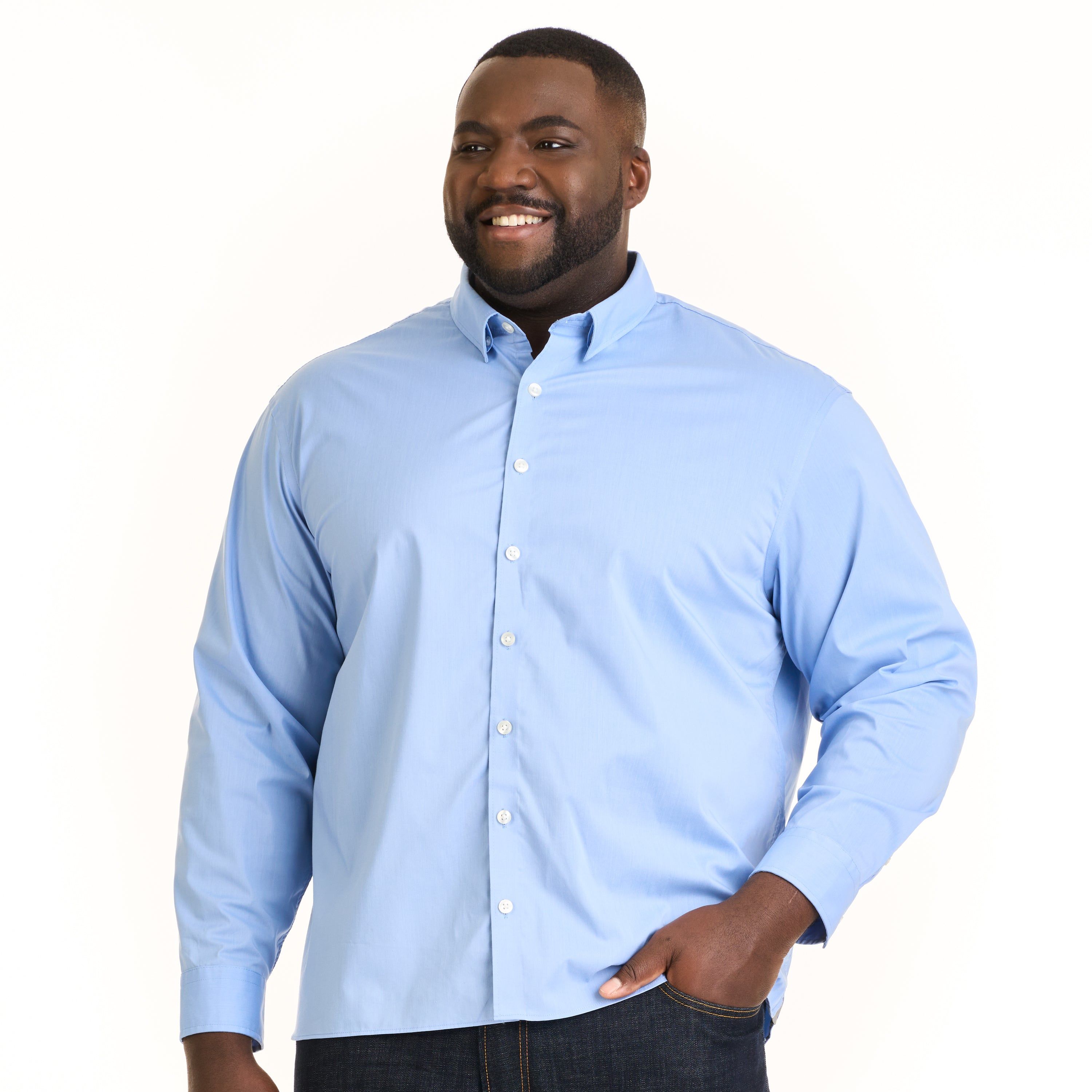 Essential Stain Shield Cotton Long Sleeve Shirt Regular Fit - Big & Tall sold by Van Heusen