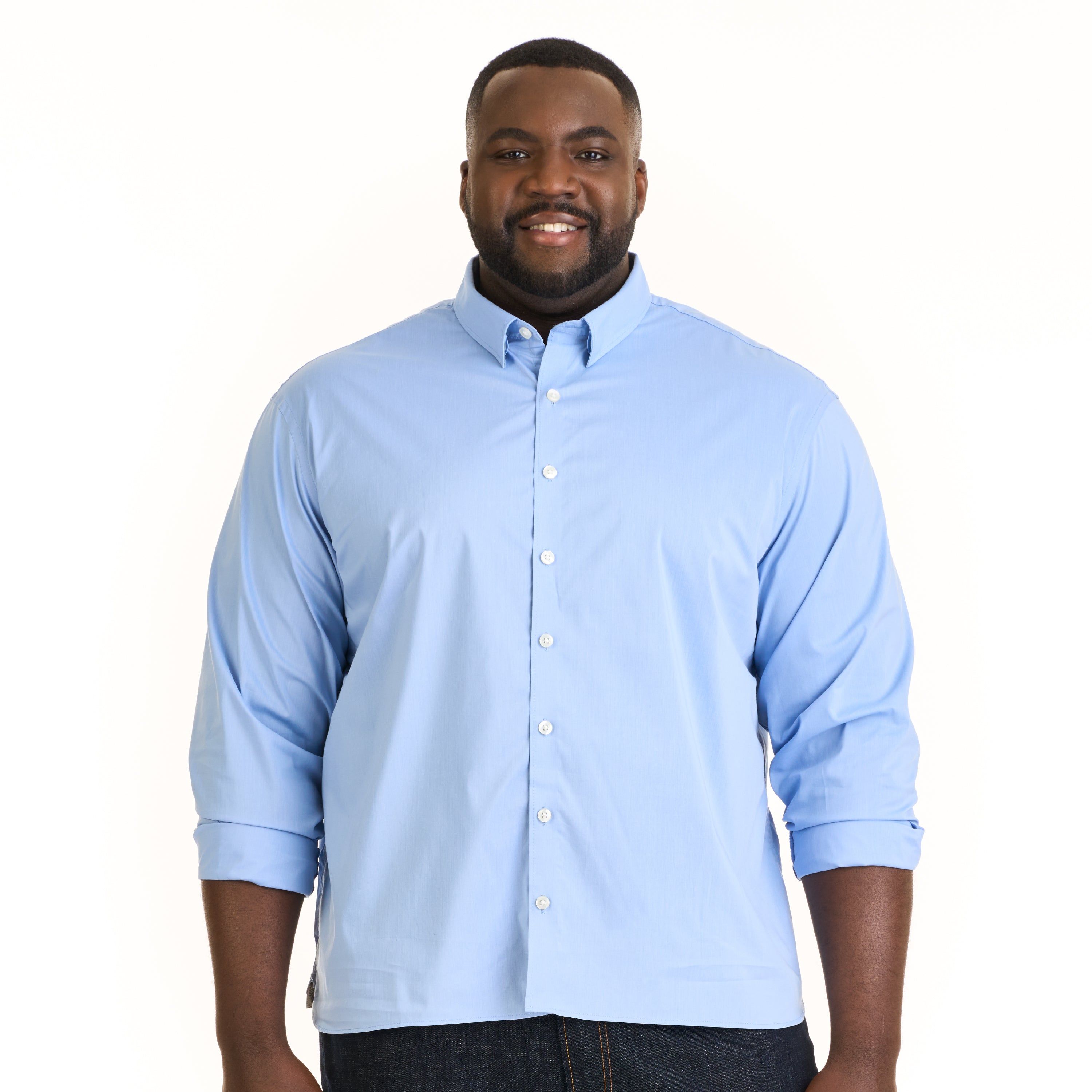 Essential Stain Shield Cotton Long Sleeve Shirt Regular Fit - Big & Tall sold by Van Heusen product image thumbnail 3