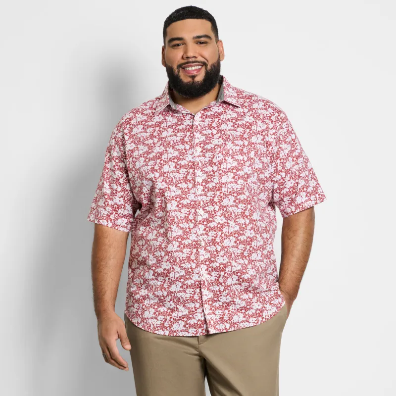 Folsen Short Sleeve Stain Shield Graphic Flower Print - Big & Tall sold by Van Heusen