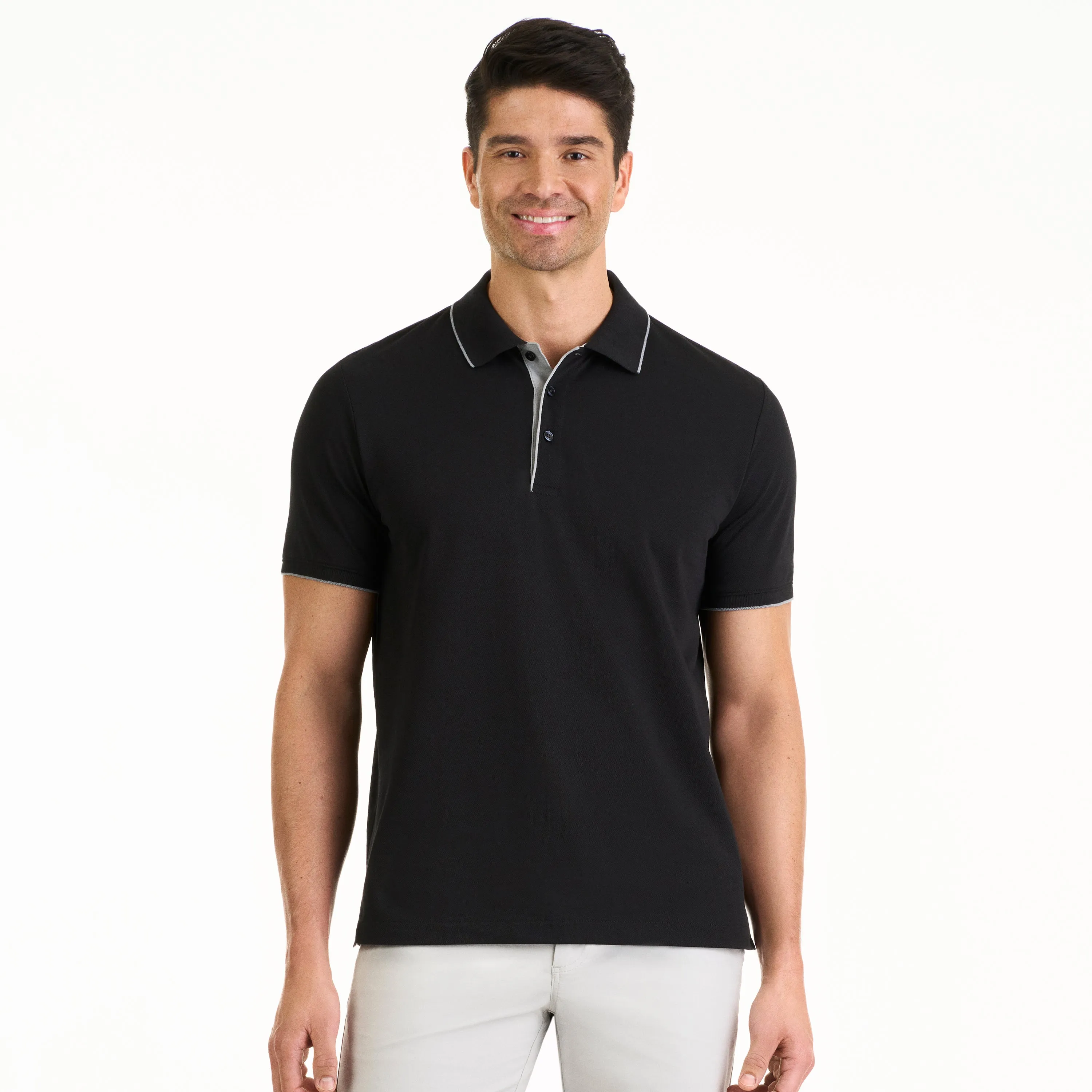 Essential Tailored Comfort Pique Stain Shield Polo sold by Van Heusen