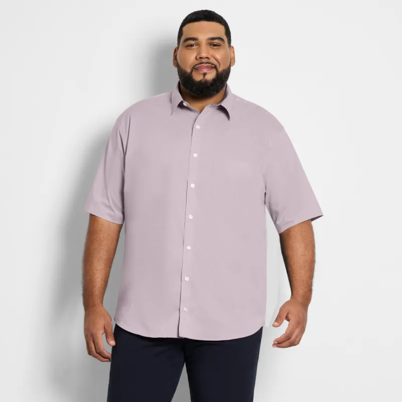 Folsen Short Sleeve Stain Shield Texture Solid - Big & Tall sold by Van Heusen