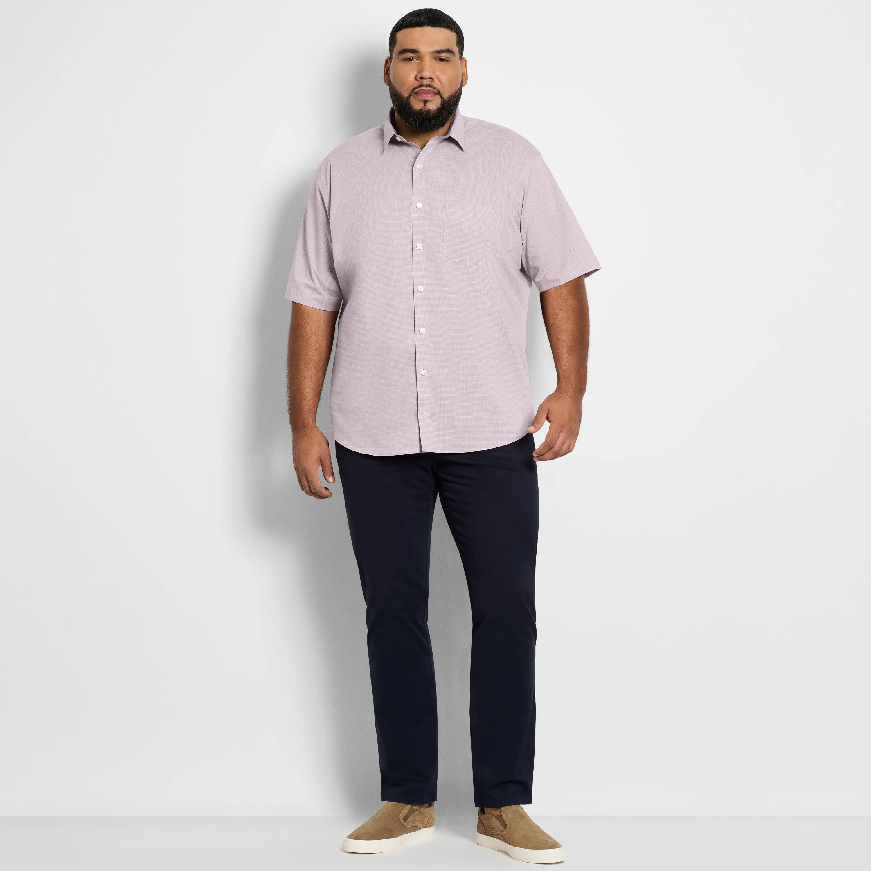 Folsen Short Sleeve Stain Shield Texture Solid - Big & Tall sold by Van Heusen product image thumbnail 2