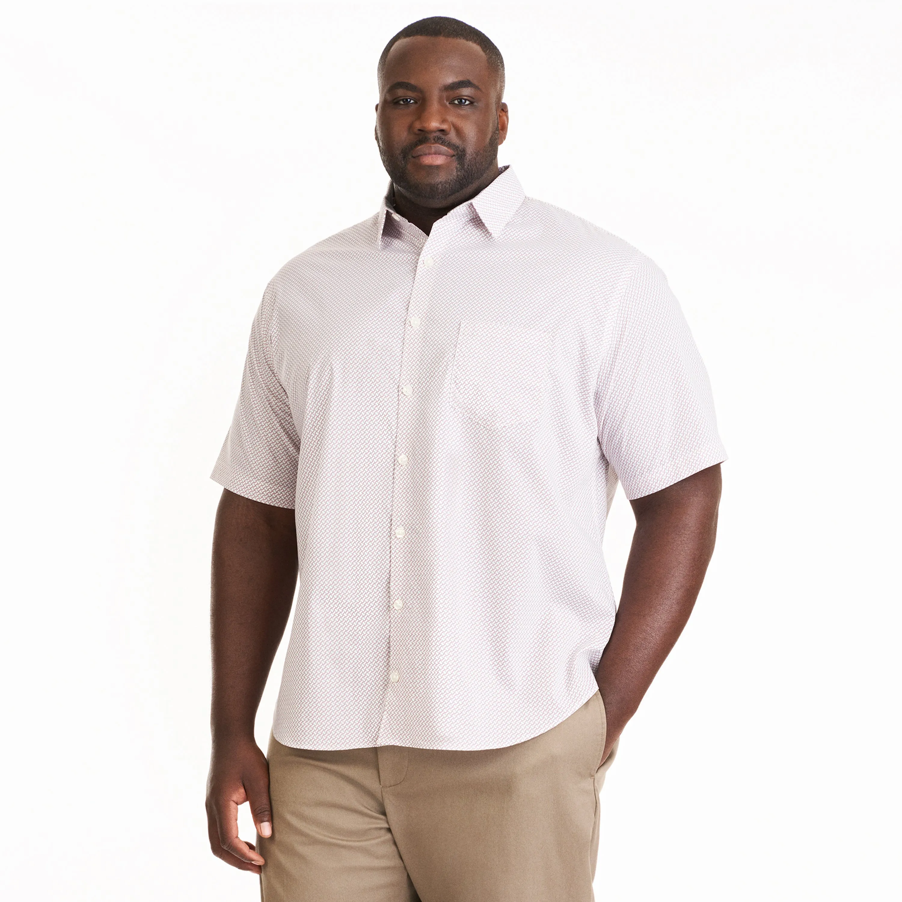 Essential Stain Shield Woven All Over Print Short Sleeve Shirt - Big & Tall sold by Van Heusen product image thumbnail 5