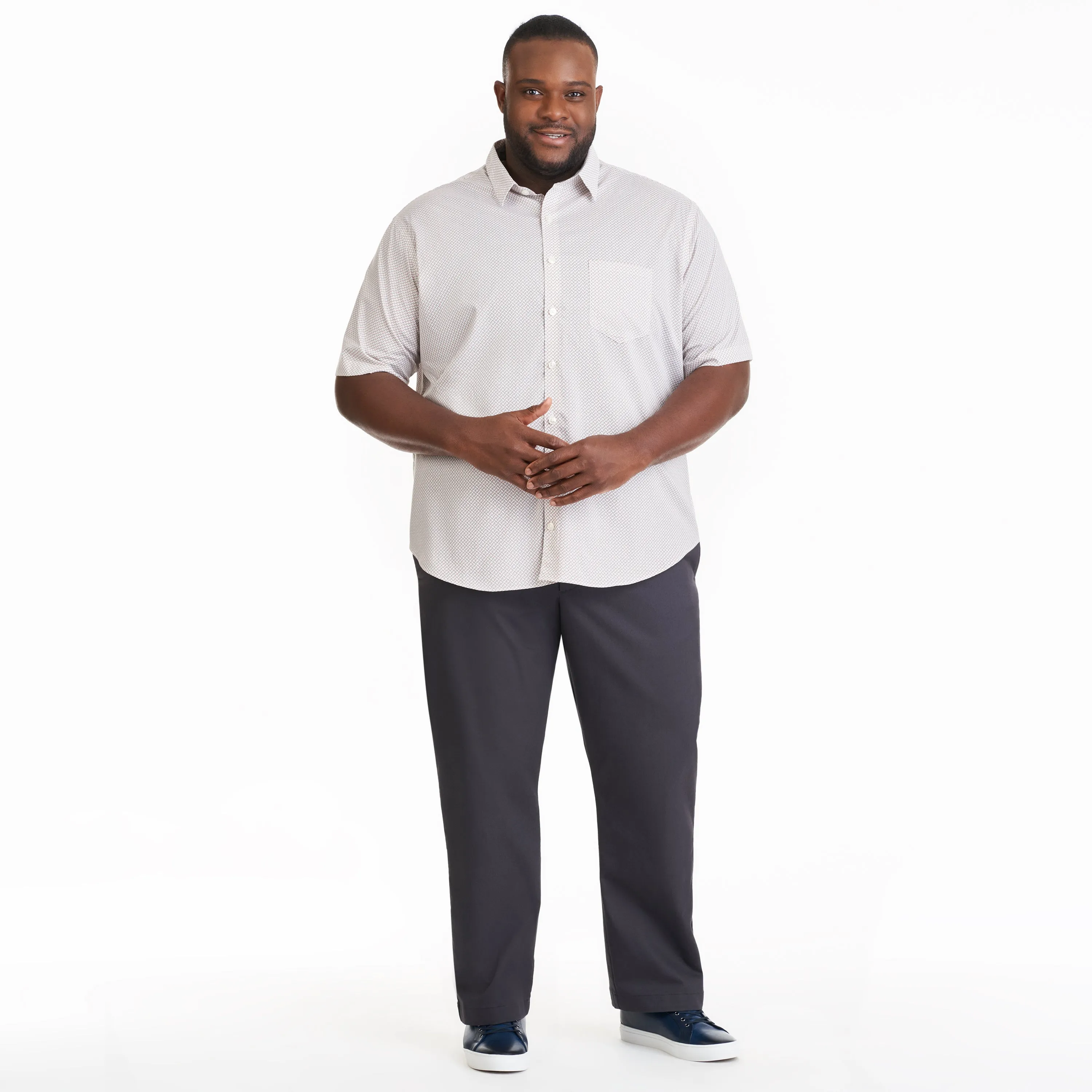 Essential Stain Shield Woven All Over Print Short Sleeve Shirt - Big & Tall sold by Van Heusen product image thumbnail 2